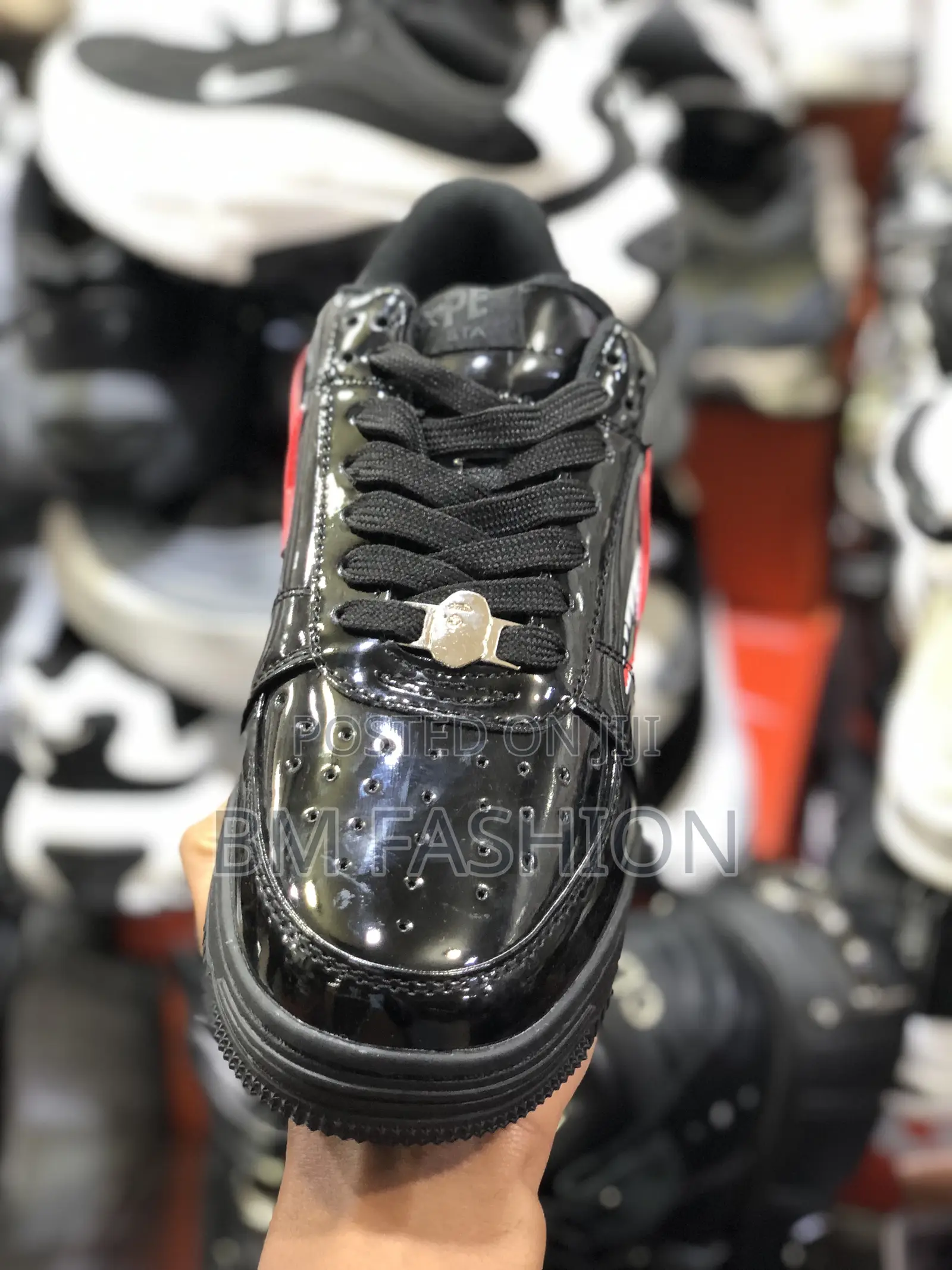 Bapesta Black Shark Trendy Shoes