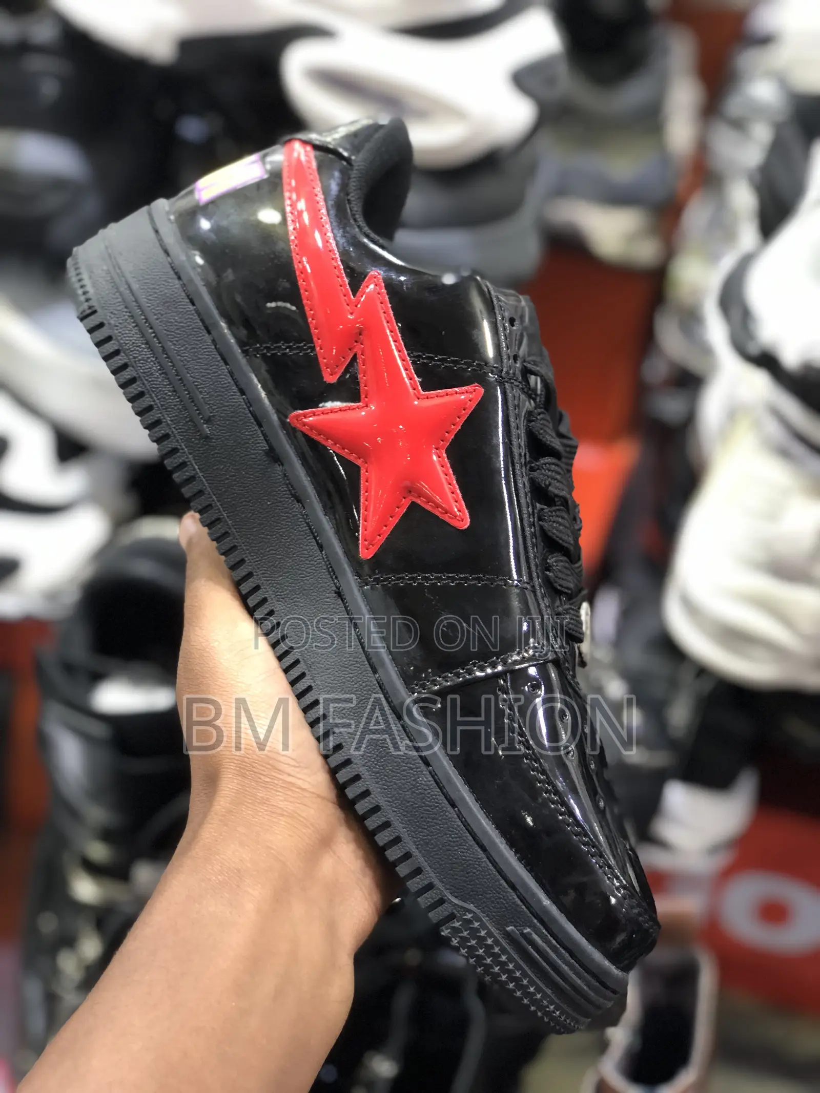 Bapesta Black Shark Trendy Shoes