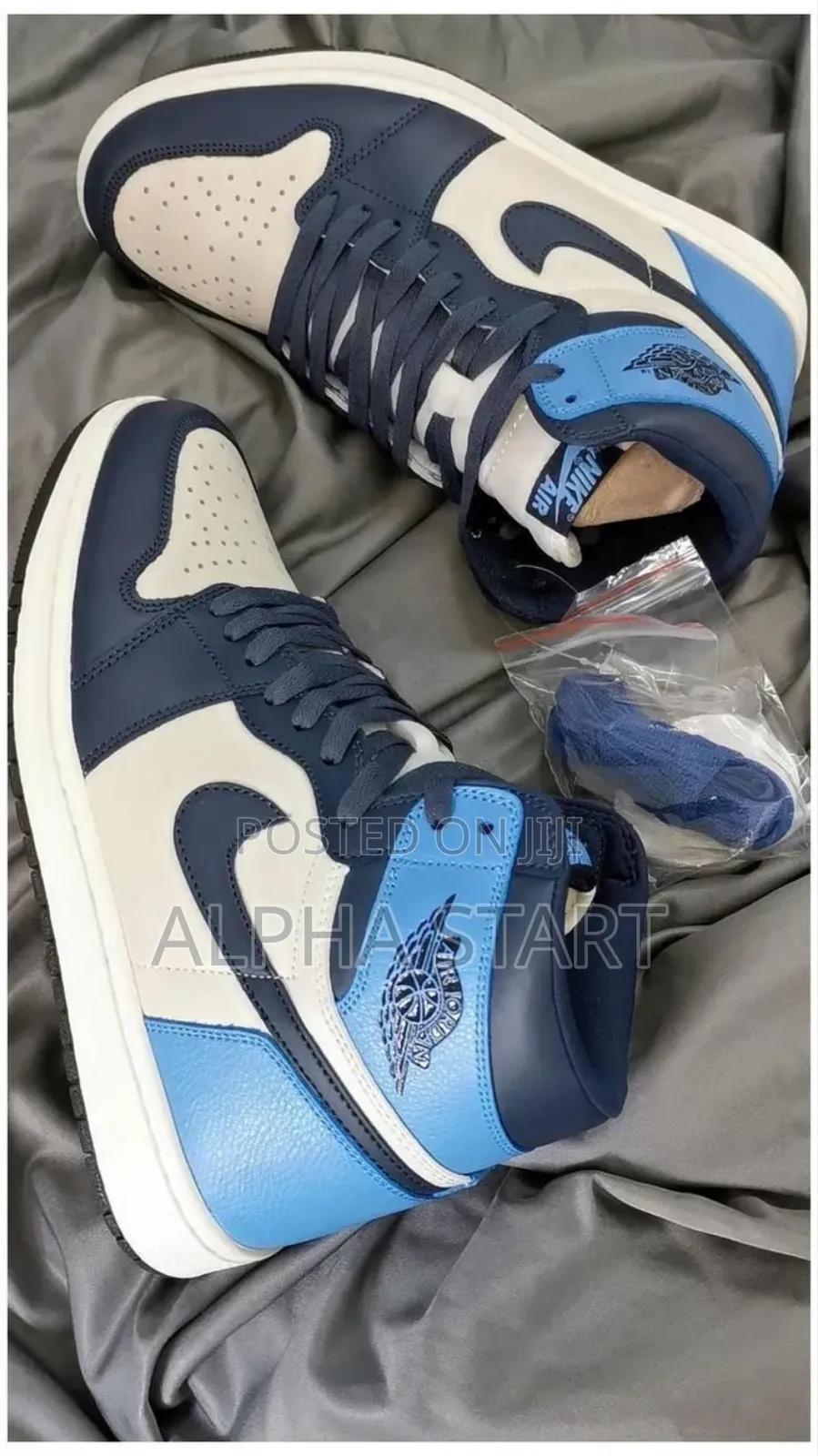 Cream Laces Obsidian Jordan 1 High Master Quality Sho for Yo