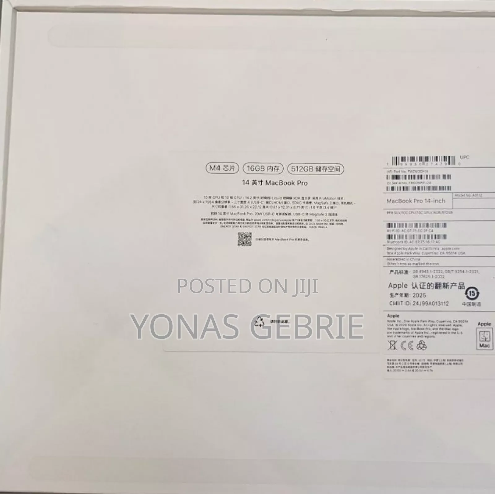 New Apple MacBook Pro 2024 M4 Max 14-Inch 16GB Apple M4 SSD 512GB