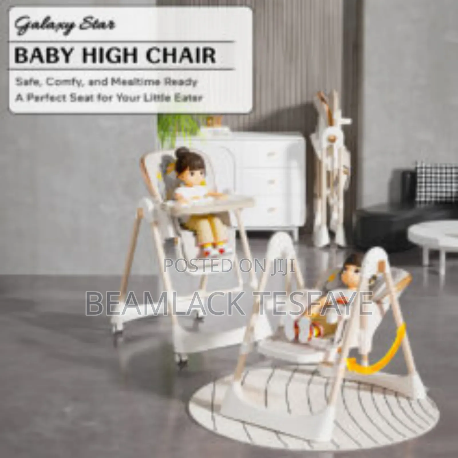 5-in-1 High Chair Multifunctionከመመገቢያ ወንበርነትእናዣዋዥመዌ (Swing