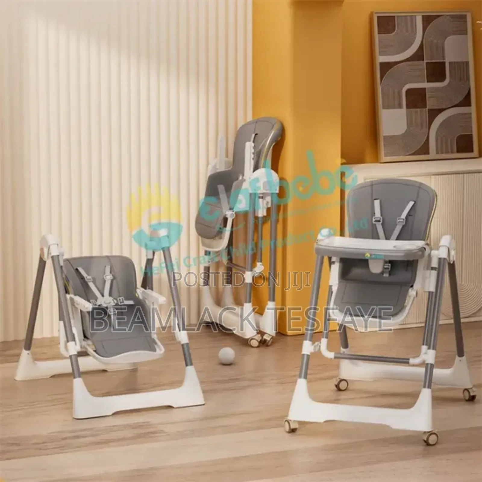 5-in-1 High Chair Multifunctionከመመገቢያ ወንበርነትእናዣዋዥመዌ (Swing