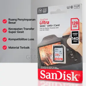 Sandisk Ultra 128gb SDXC Uhs-I Memory Card Up to 140mb/S Class 10 U1