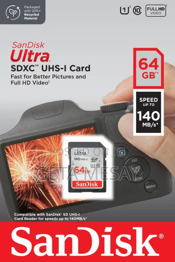 Sandisk Ultra 64 Gb SDXC Uhs-I 140mb/S Memory Card