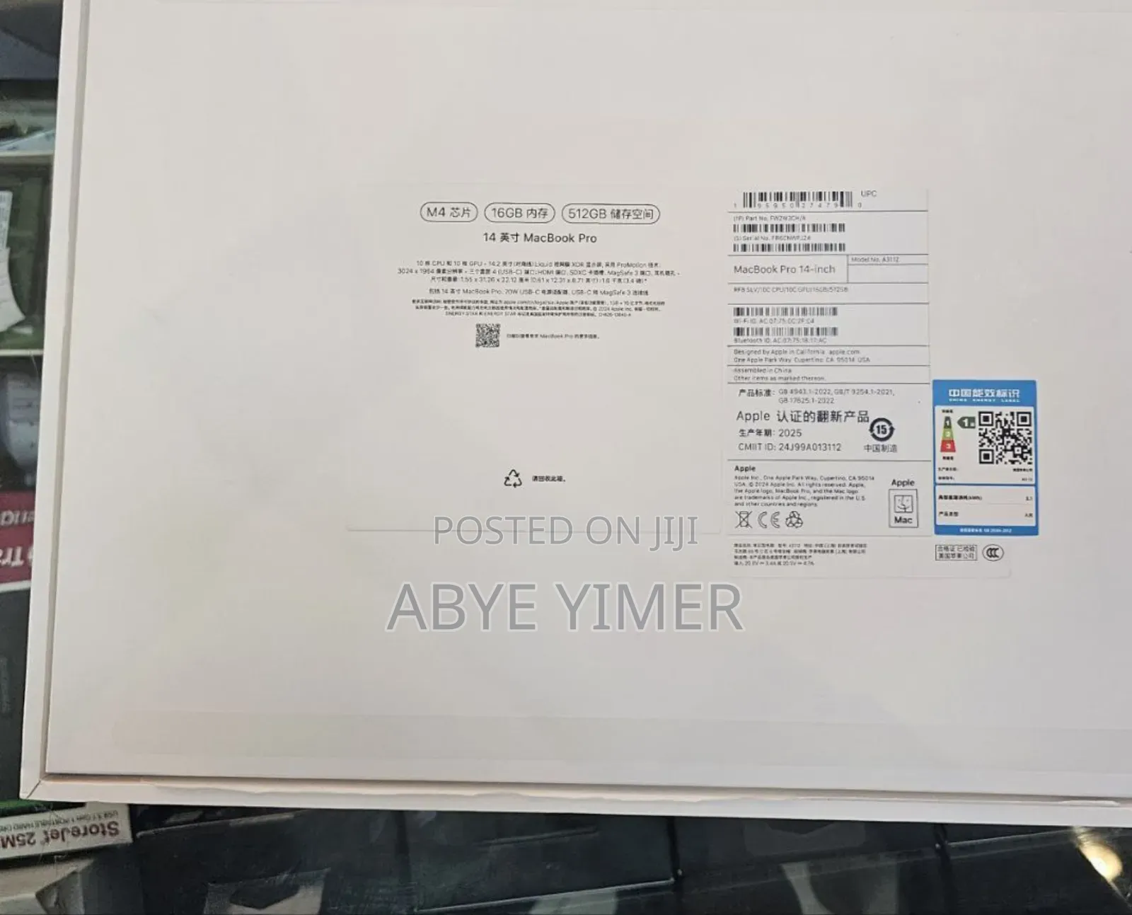 New Apple MacBook Pro 2024 M4 14-Inch 16GB Intel Core M SSD 512GB