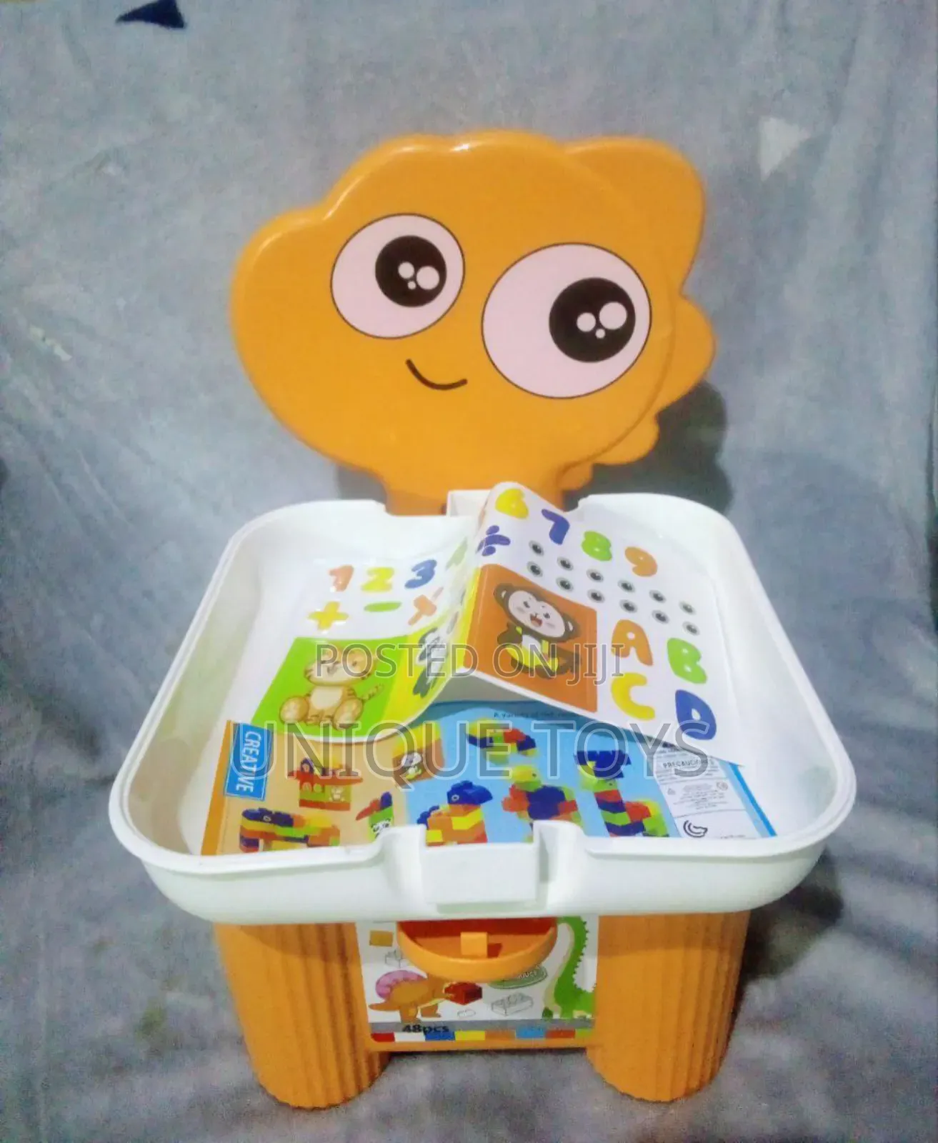 Diy Creative 3-in-1 Blocks + Chair + Storage Set