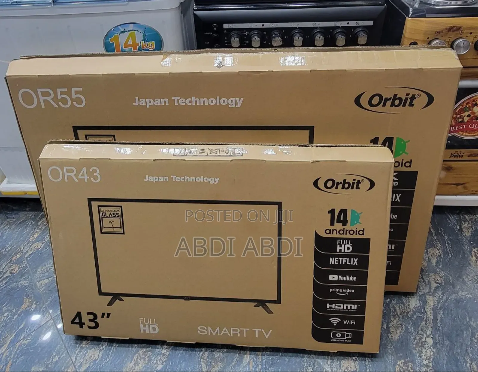 Orbit Tv 43 Inch Smart Doubel Glass