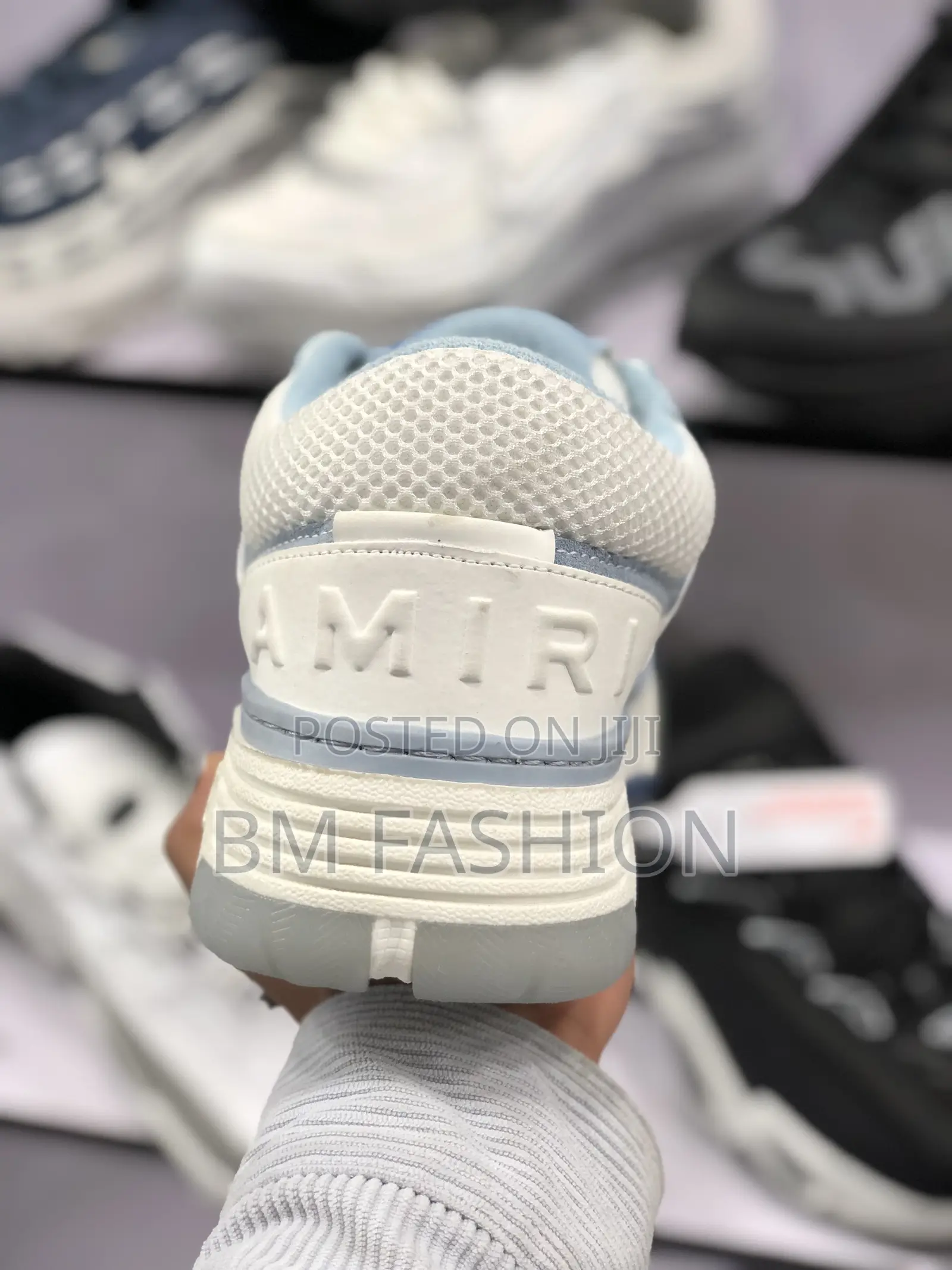 Amiri White X Light Blue Luxury Sneakers