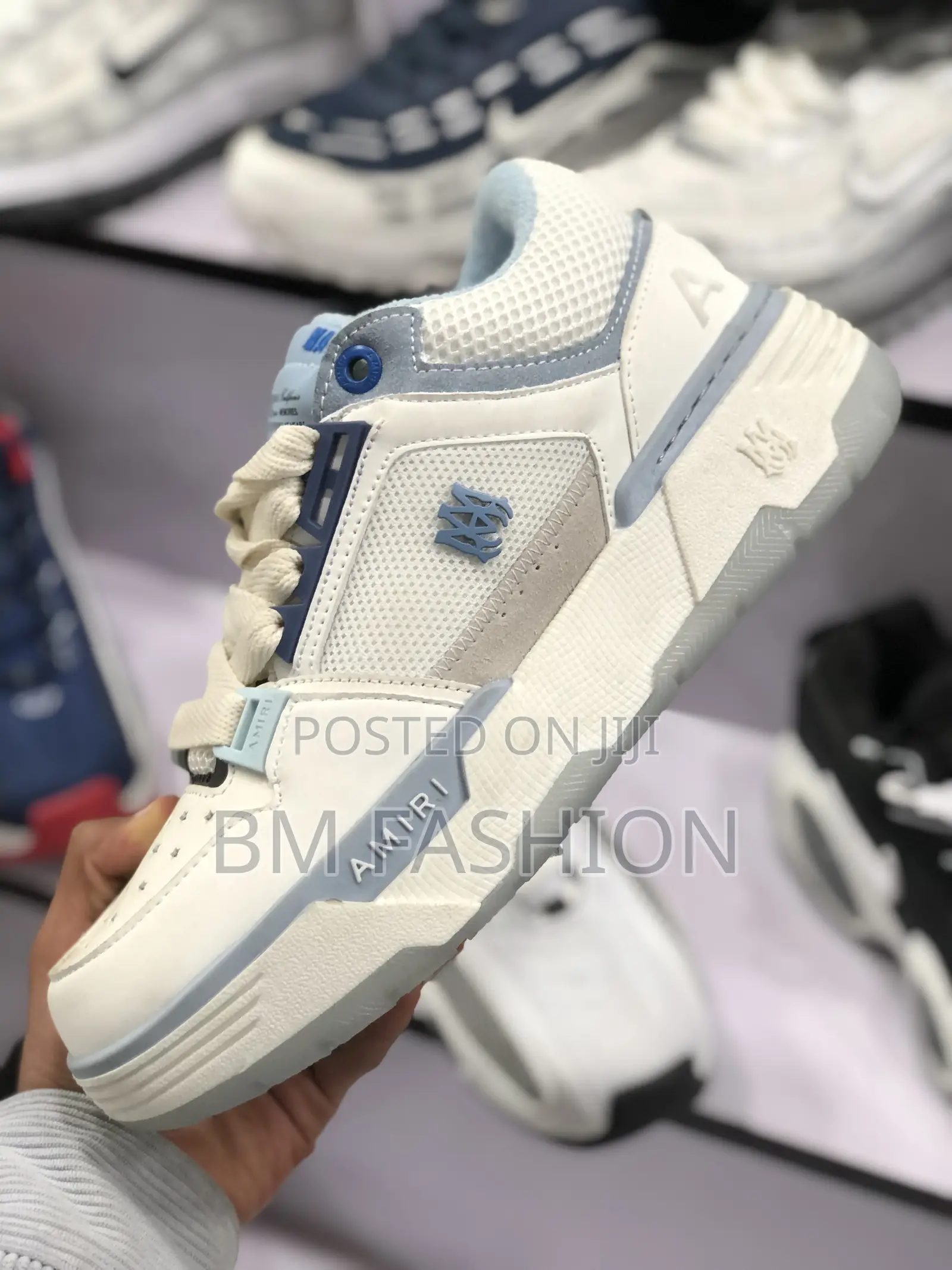 Amiri White X Light Blue Luxury Sneakers