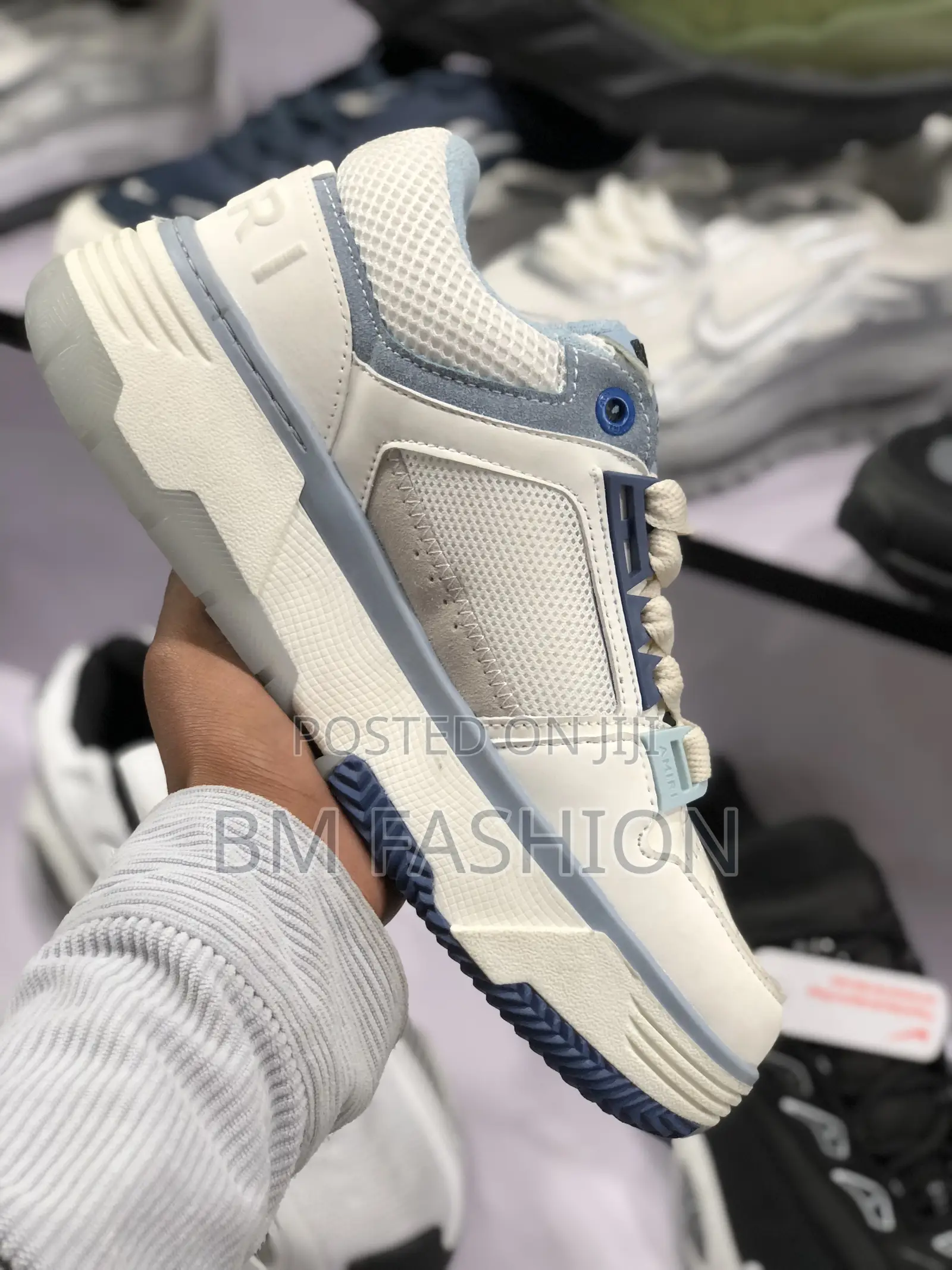 Amiri White X Light Blue Luxury Sneakers