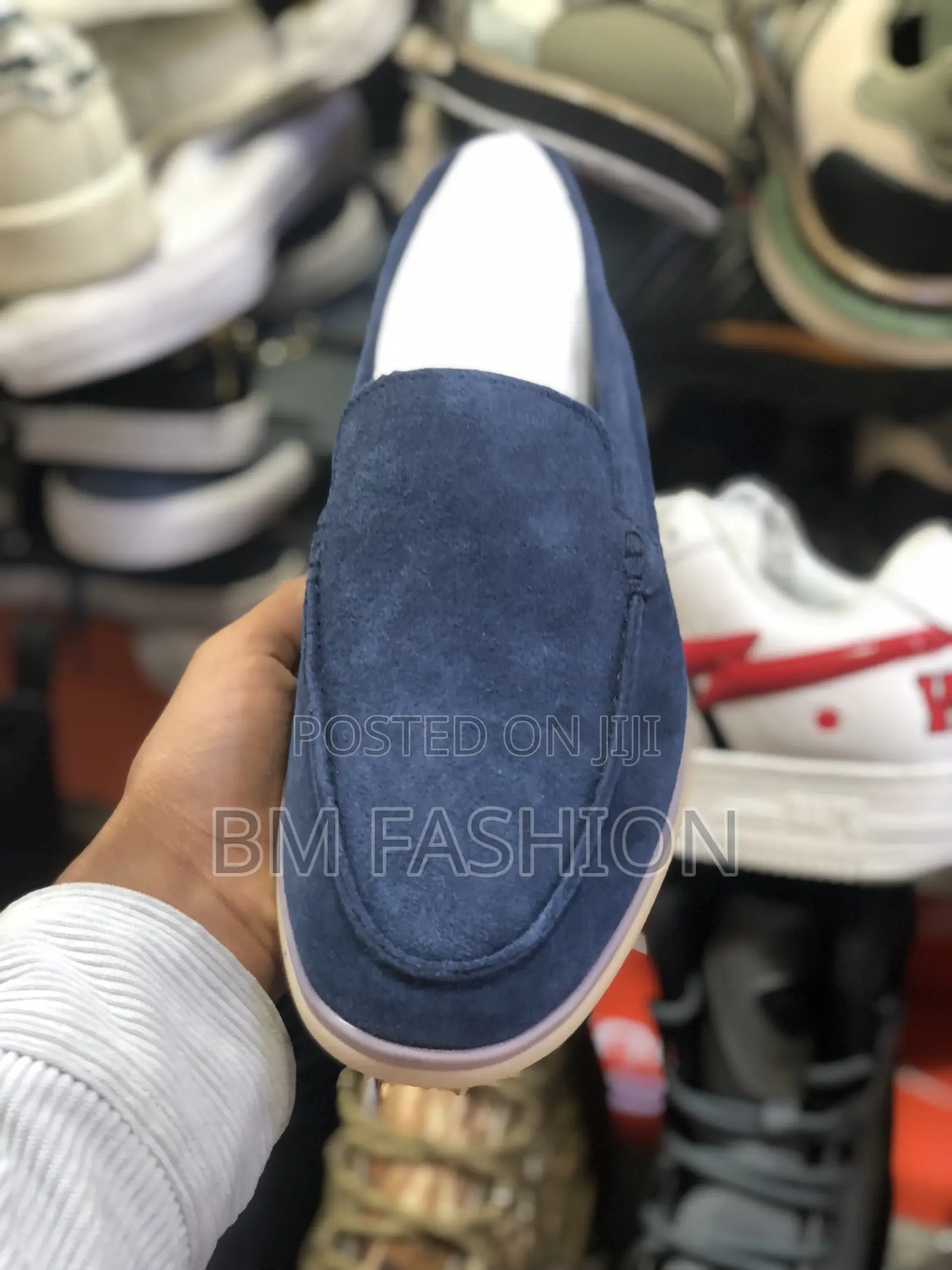 Blue Black Men’S High Quality Loafers Suede