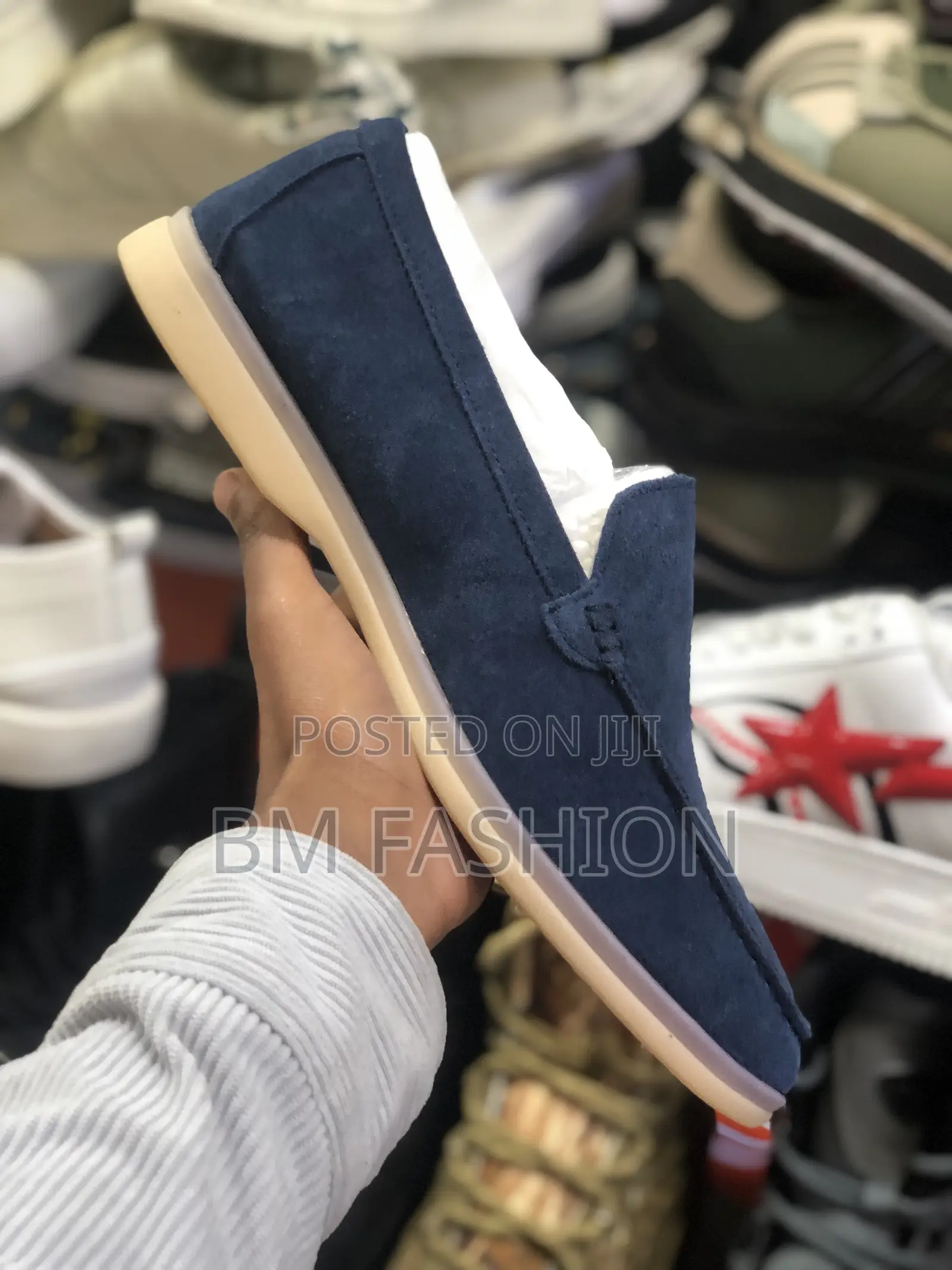 Blue Black Men’S High Quality Loafers Suede