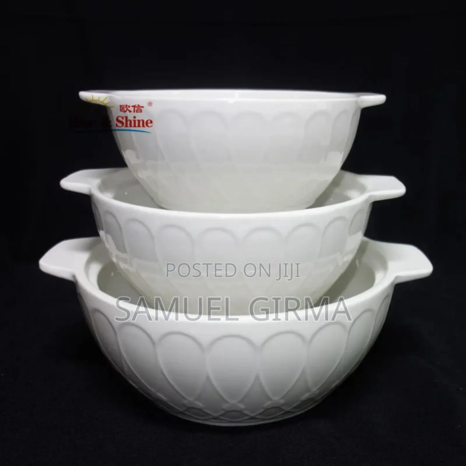 Porcelain Soup Pot 3 Pieces
ተደራራቢ የወጥ ማቅረቢያ ሳህን