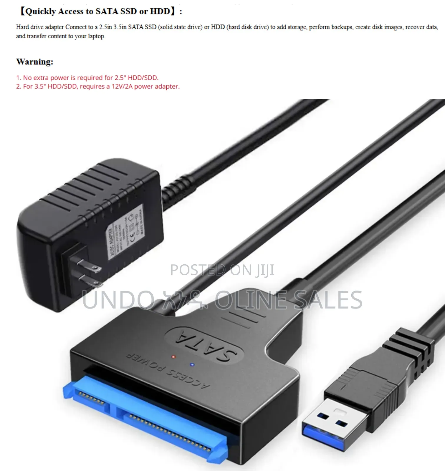 2.6" 3.5" Usb 3.0 to Sata 3 Adapter Cable