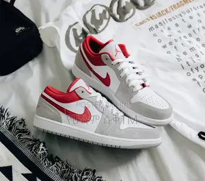 Original Air Jordan 1 Low Se ‘Grey/Gym Red’ Women’S Shoes