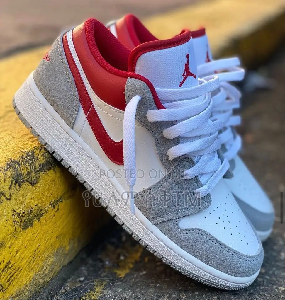 Original Air Jordan 1 Low Se ‘Grey/Gym Red’ Women’S Shoes