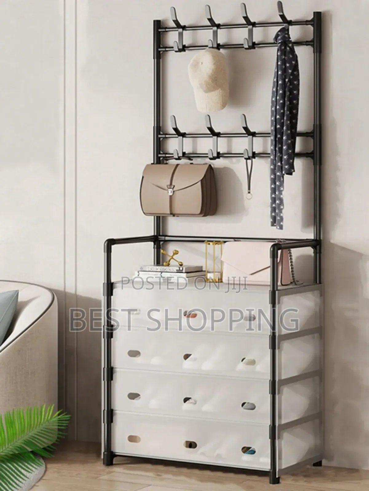 Multifunctional Shoe Rack , Cloth Hanger And Hat Rack 3 In 1