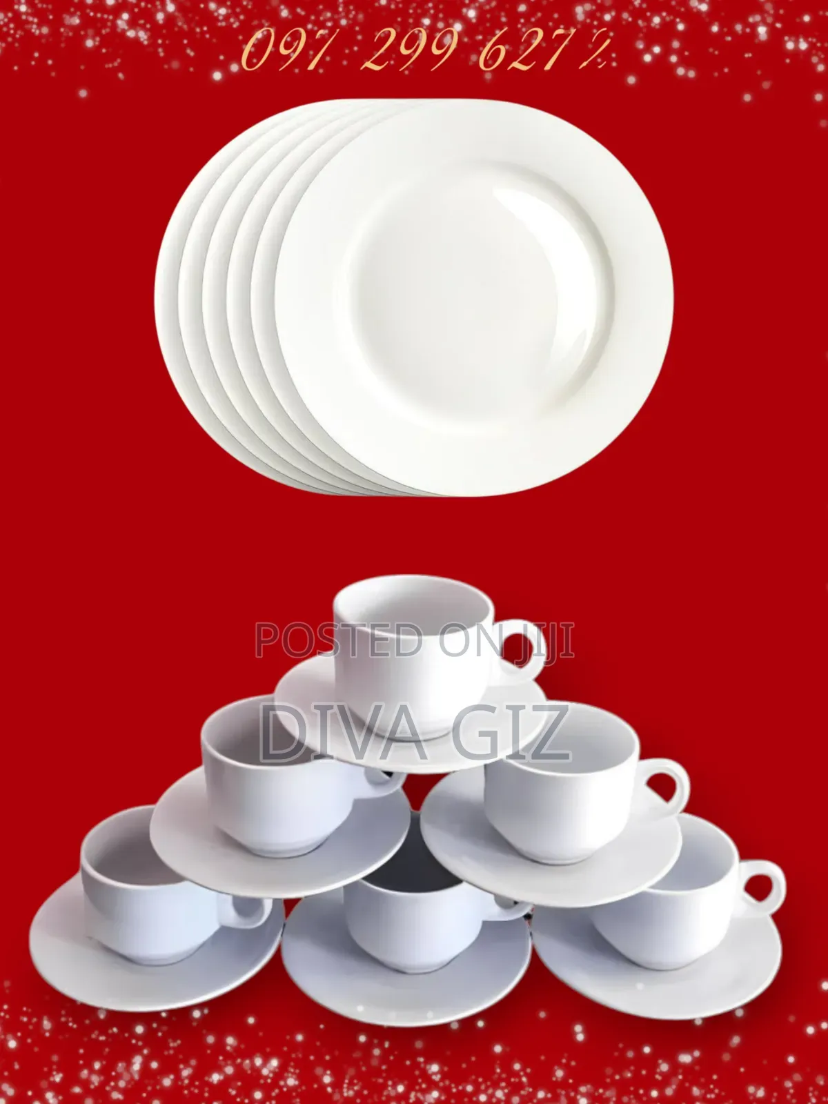 6 Dinner Plates and 6 Tea/Milk Cups
