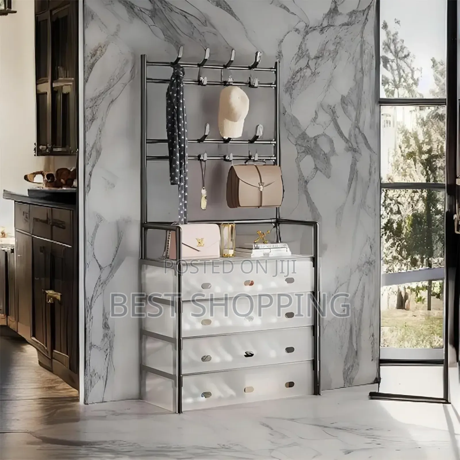 Multifunctional Shoe Rack , Cloth Hanger And Hat Rack 3 In 1