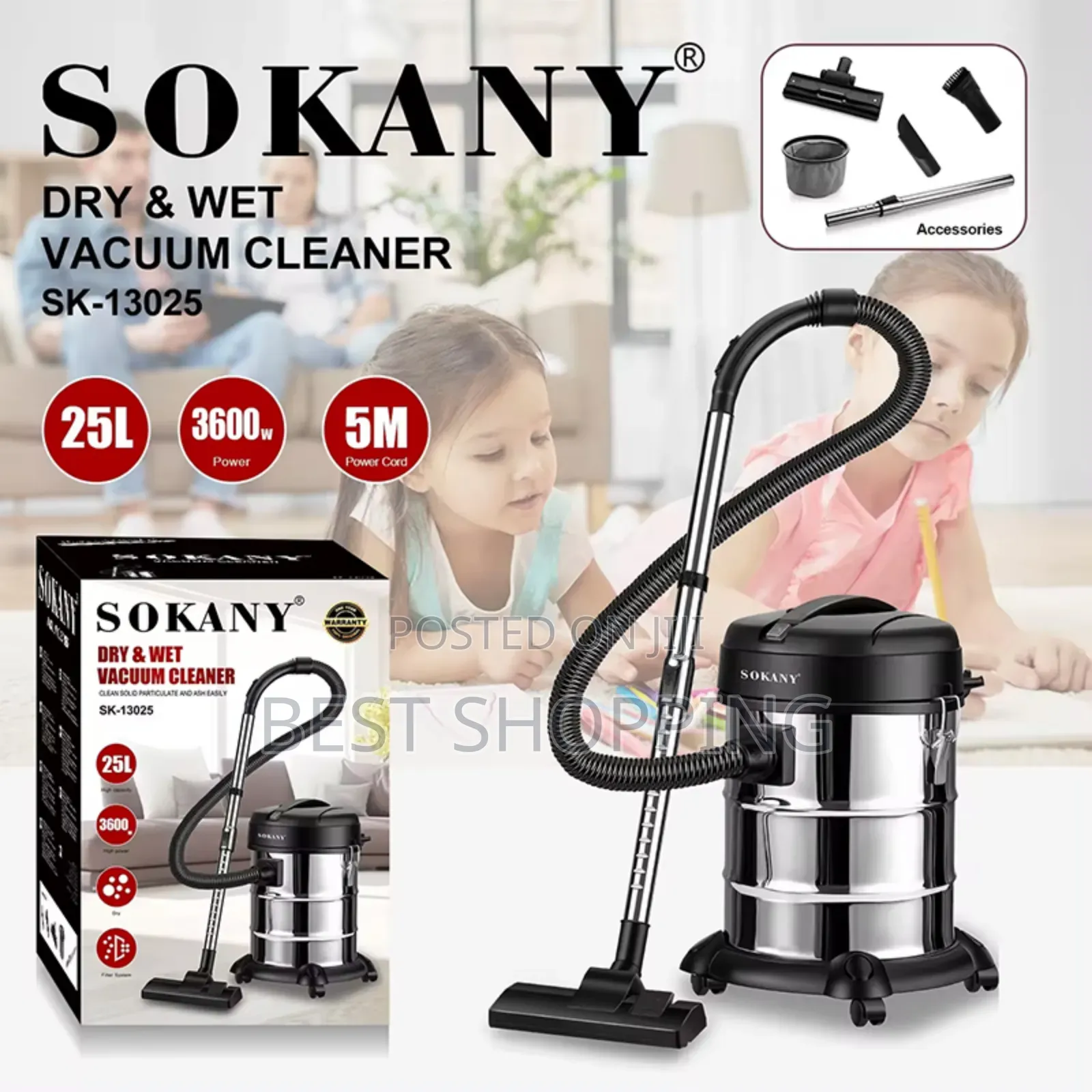 Sokany 2 in 1 Dry Wet Vacuum Cleaner