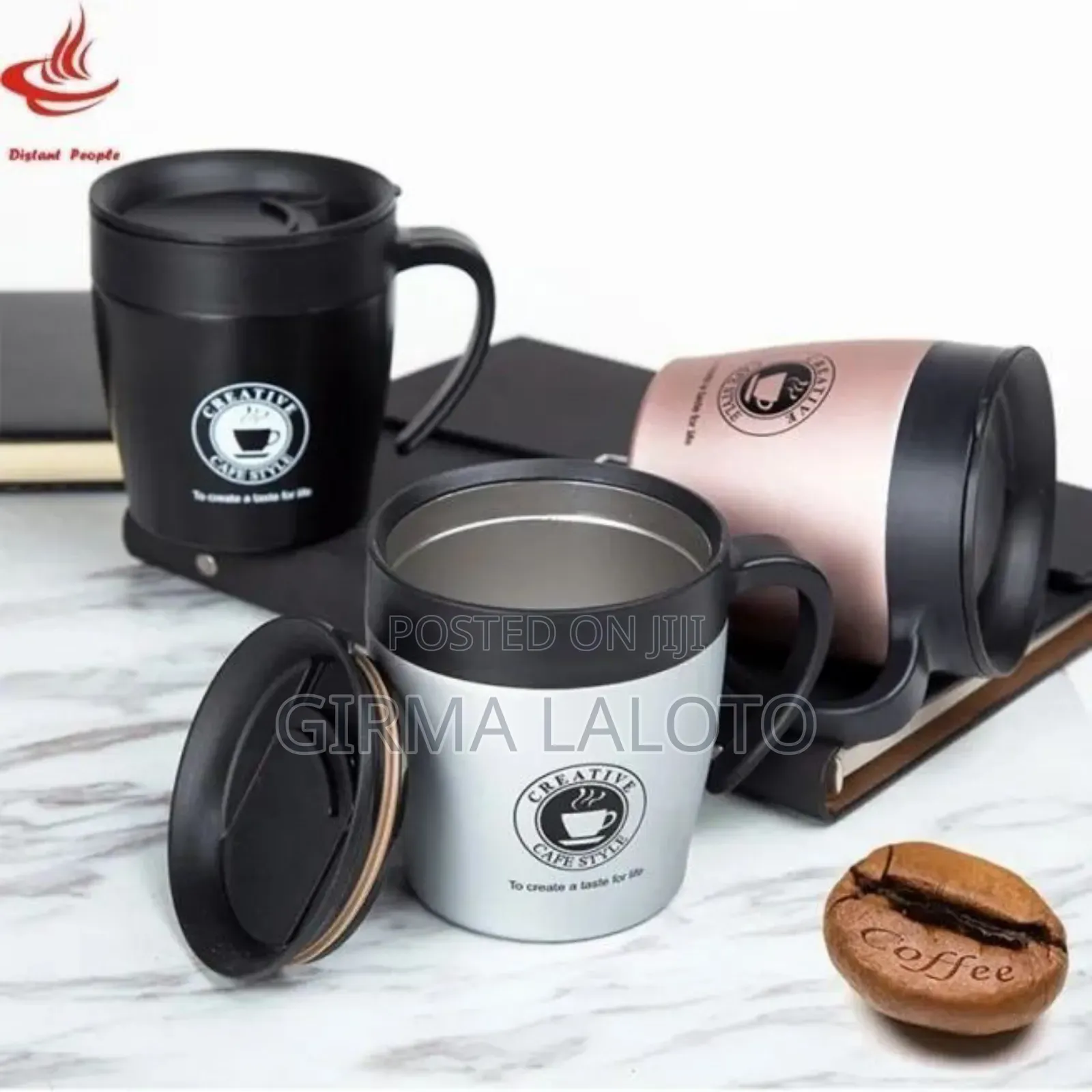 Stainless Still Coffee Mug With Spoon