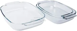Tempered Glass Bakeware Set 3pcs የመስታዎት ፓትራዎች