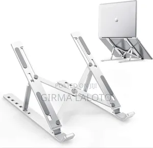 Photo - Foldable Height Adjustable Metal Frame Laptop Stand