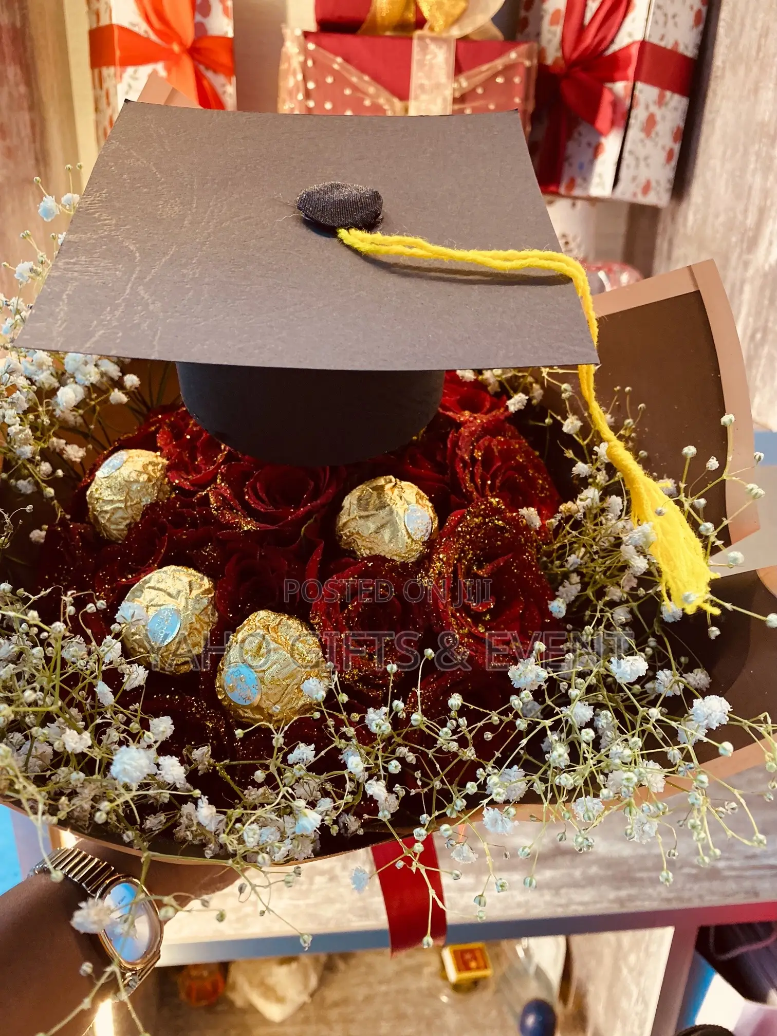 Flower and Chocolate Graduation Gift
