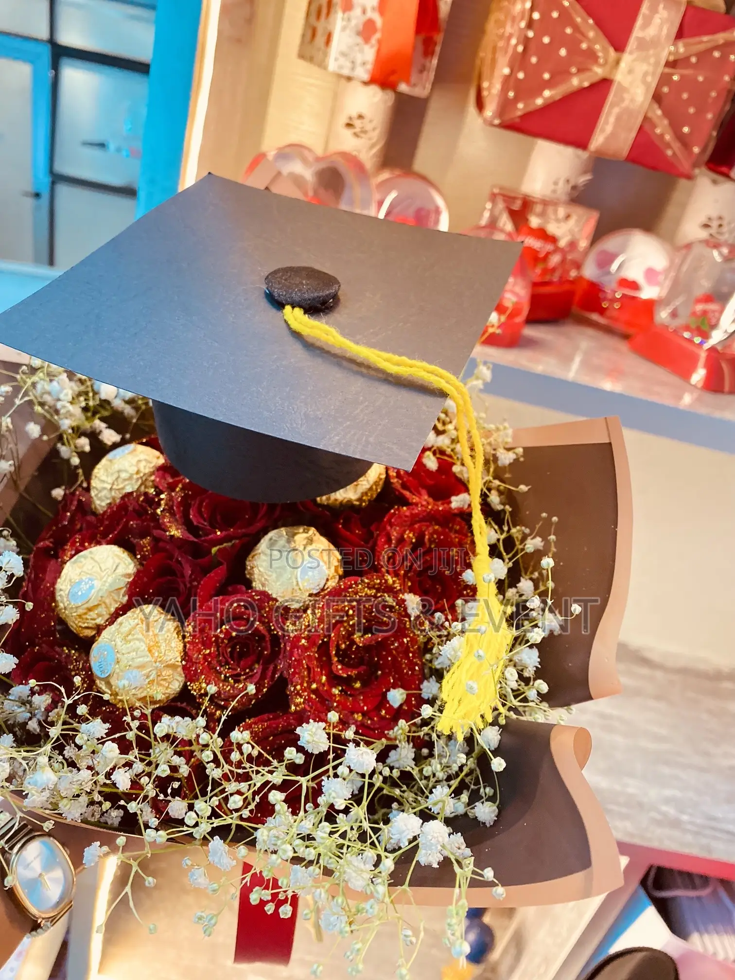 Flower and Chocolate Graduation Gift
