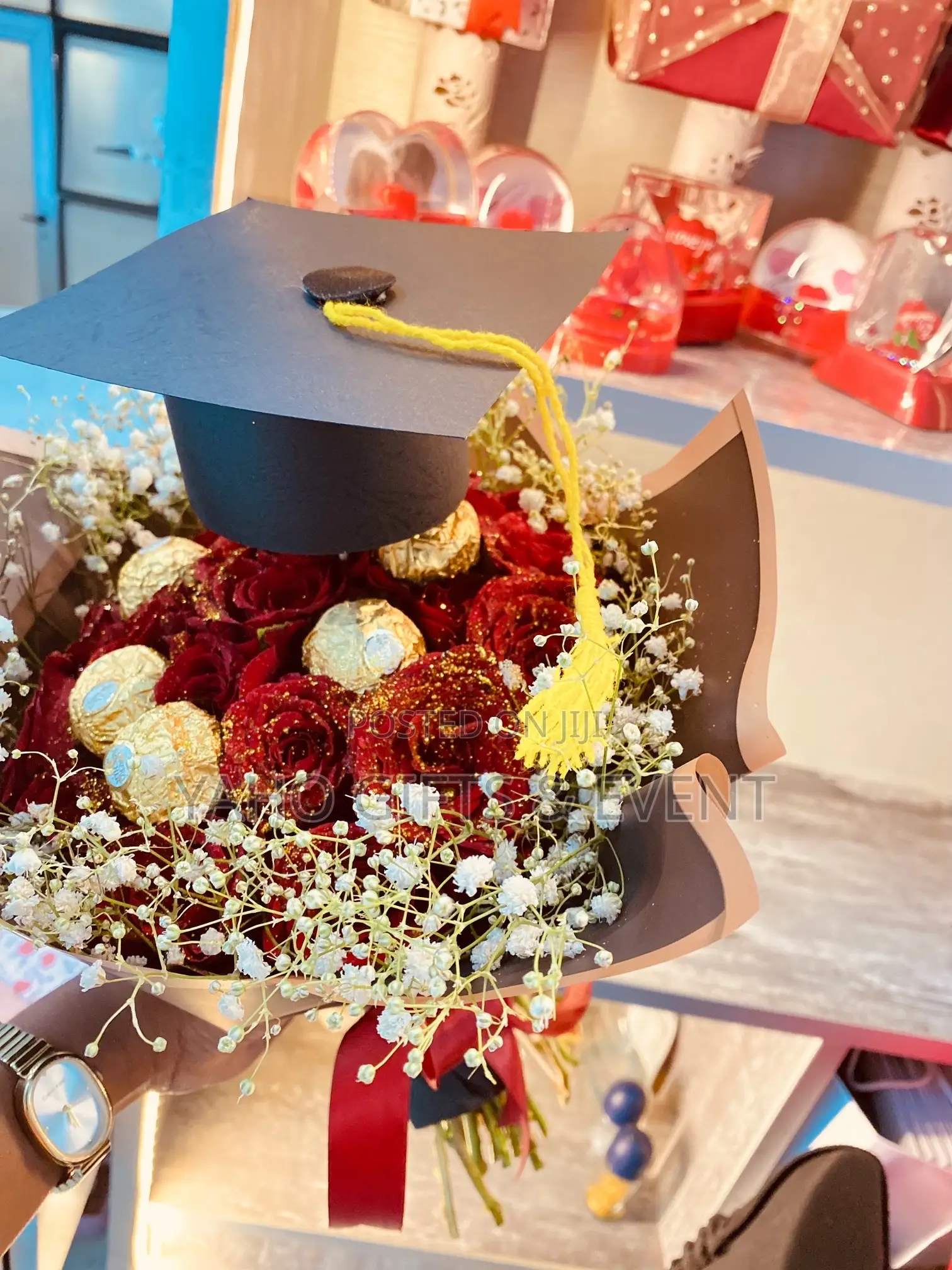 Flower and Chocolate Graduation Gift