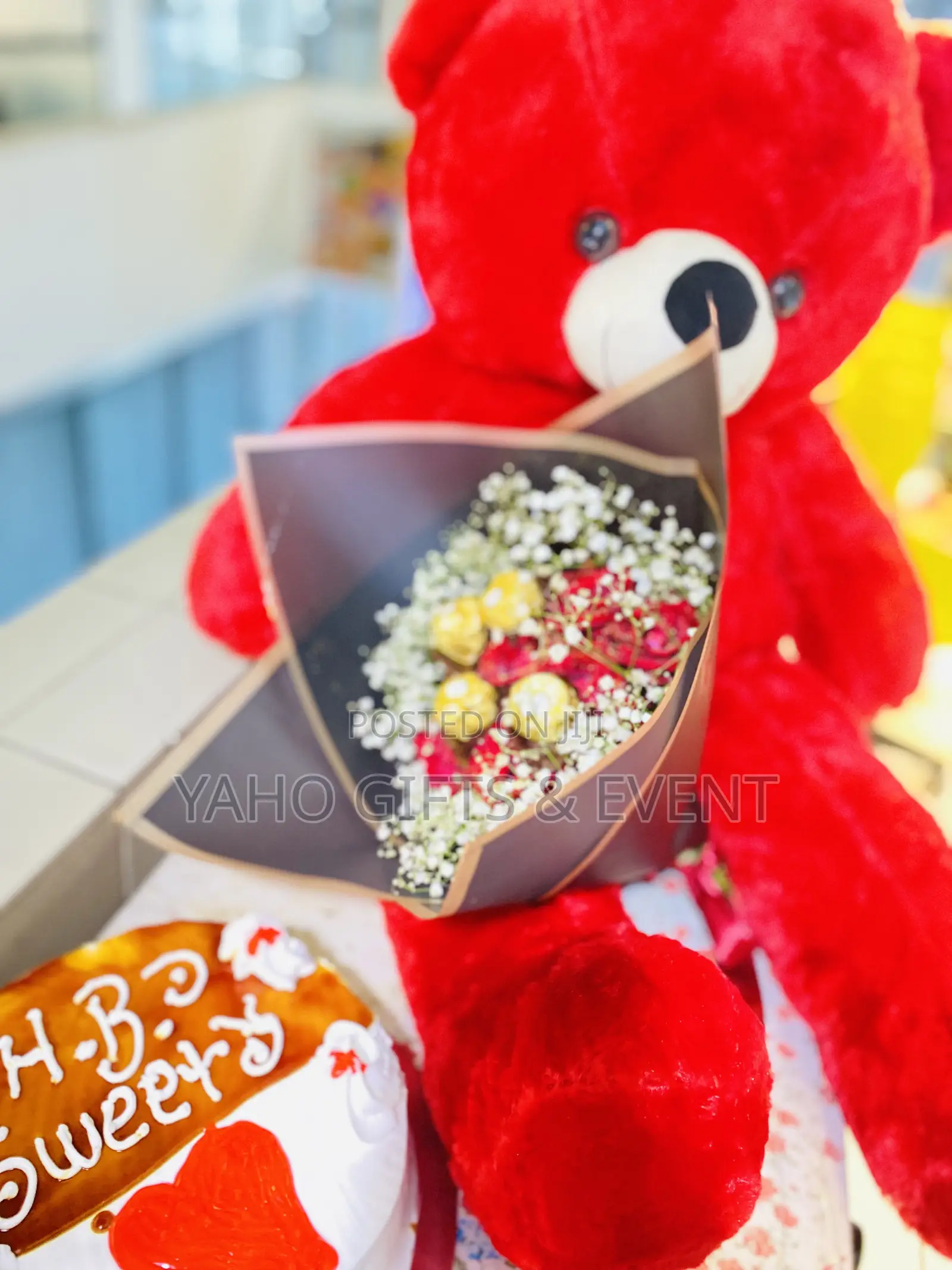 Teddy Bear ,Cake and Flower for Gift