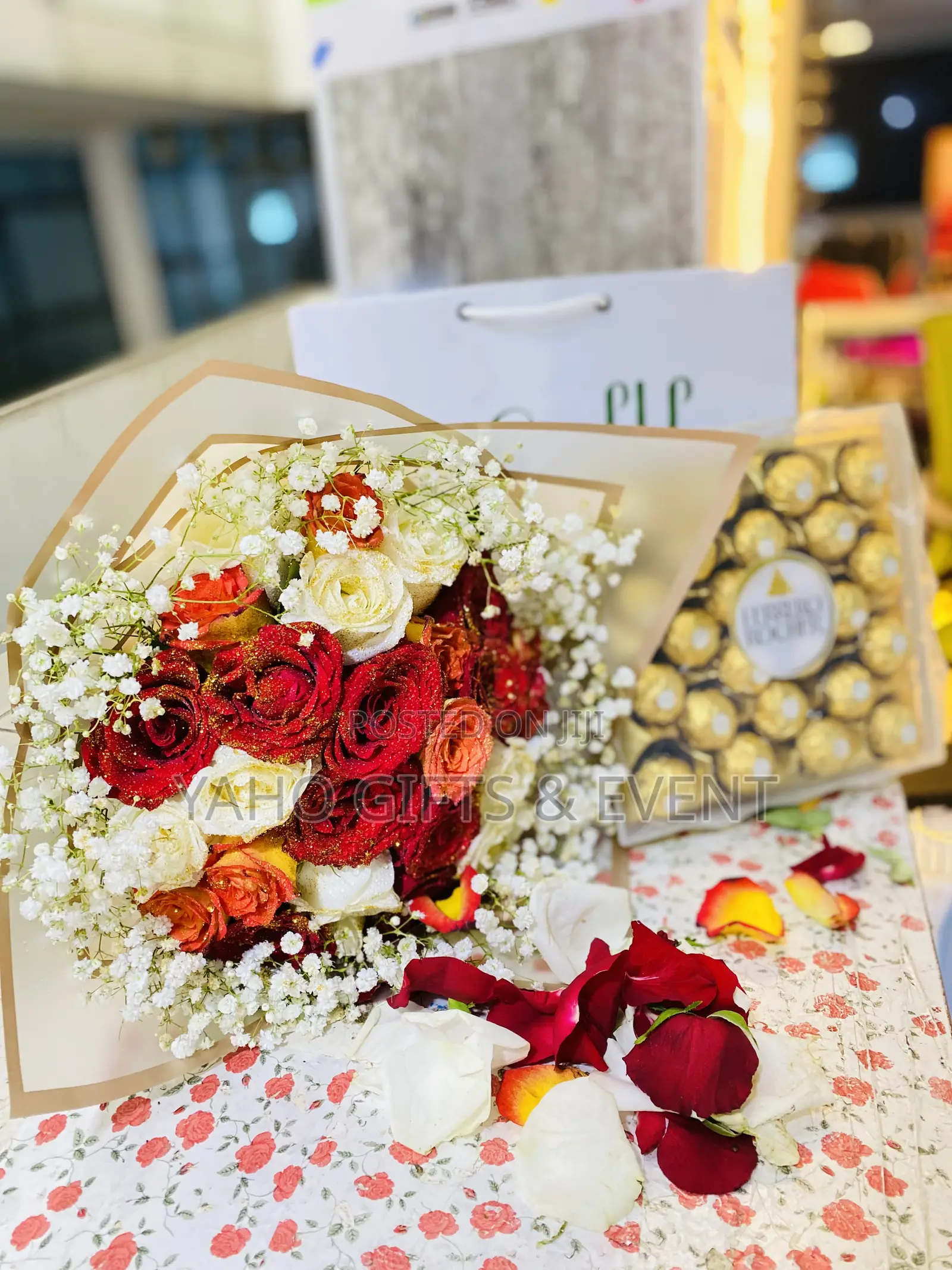 Variety Flower With Full Ferrero Chocolate