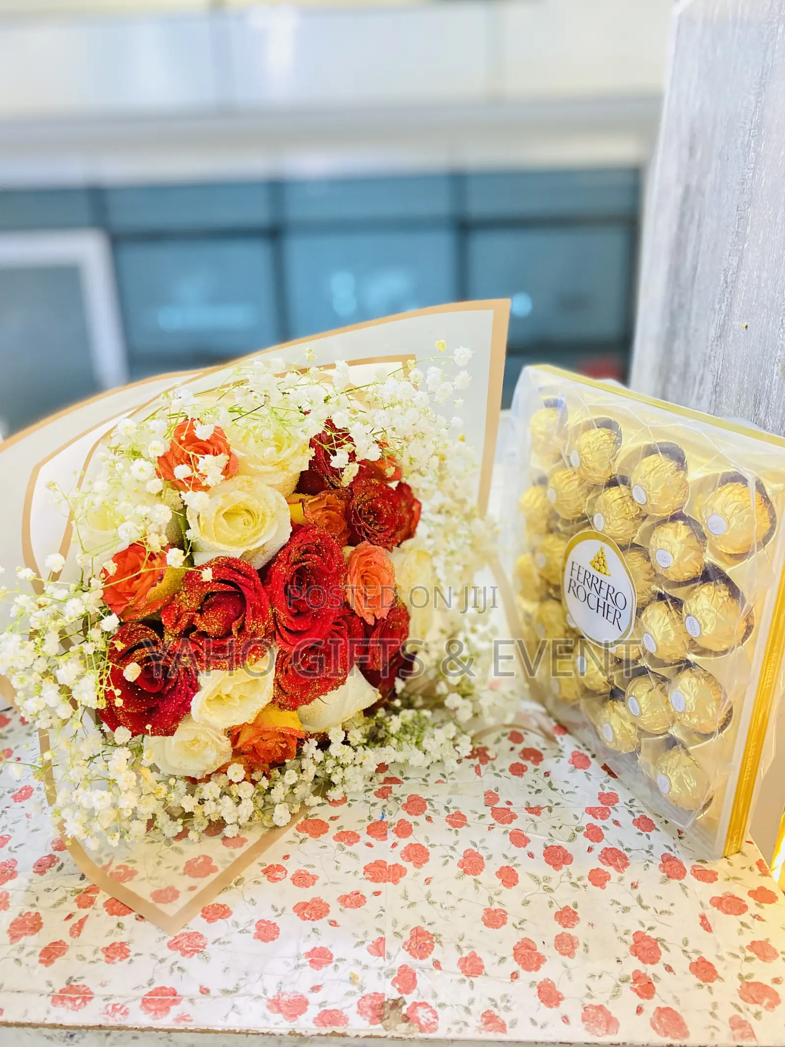 Variety Flower With Full Ferrero Chocolate