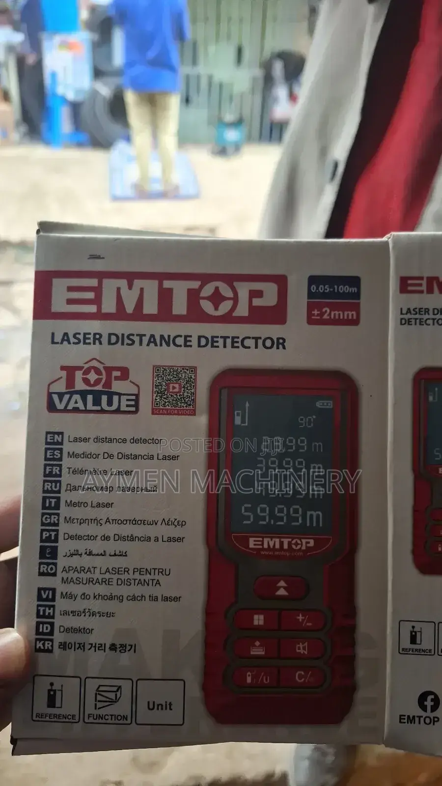 Emtop Laser Distance Detector Meter 100meter ጨረር ሜትር