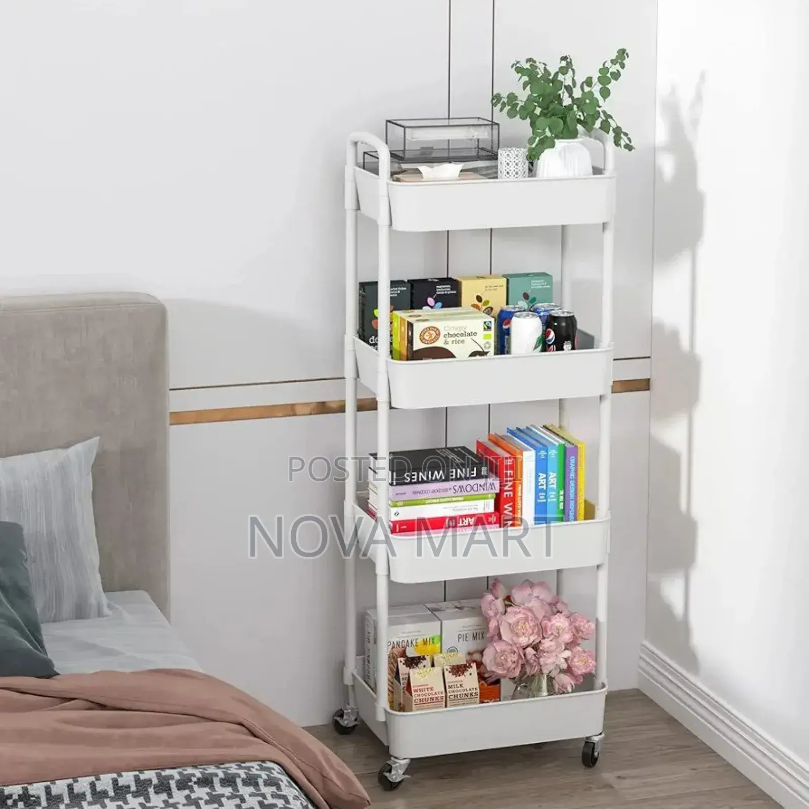 4-Layer Movable Kitchen Storage Rack/Shelf