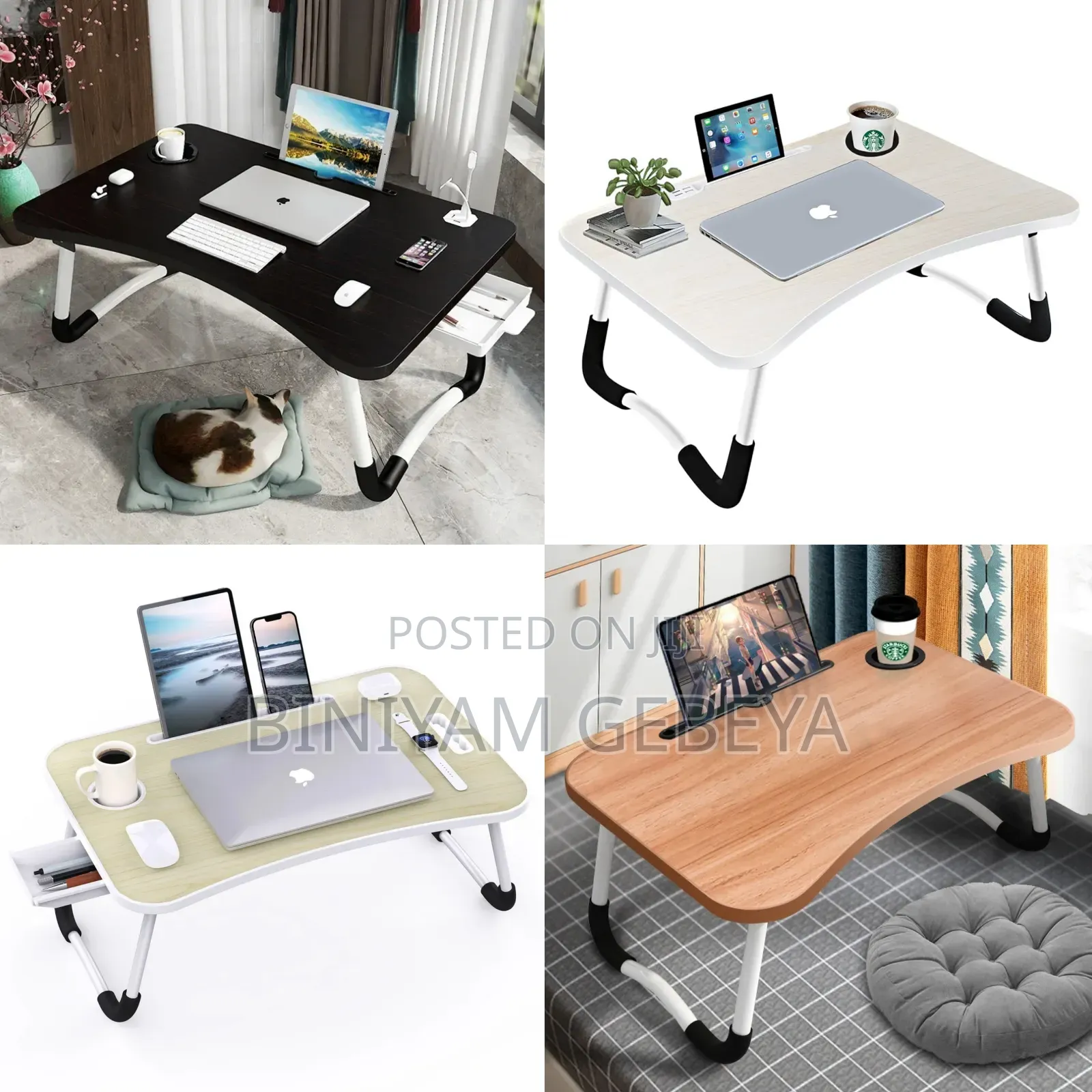 New ካፕ ማስቀመጫ ያለዉ Portable Laptop Table With Cup Holder