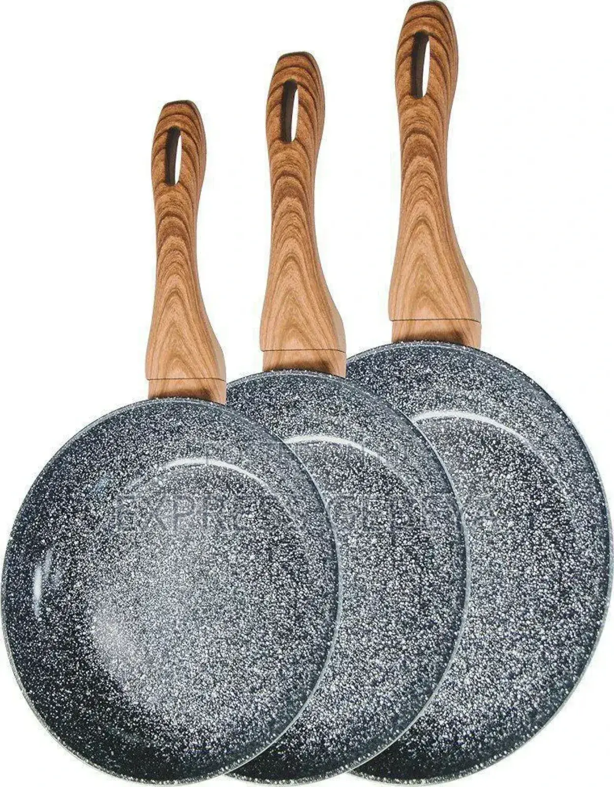 Momcoc 3pcs Fry Pan Set የሴራሚክ መጥበሻ / የማይዝ