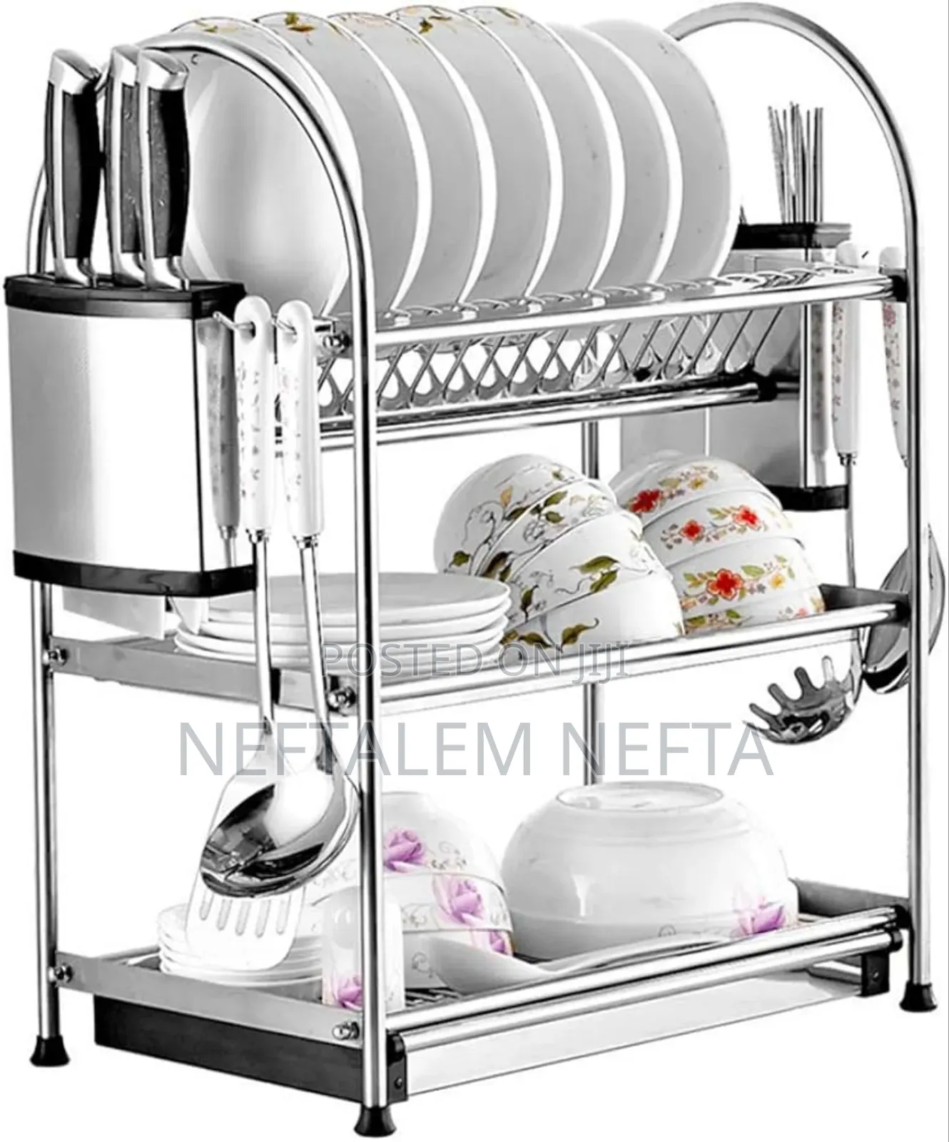 ባለ 3 ደረጃ የሰሃን ማንጠፍጠፈያ /3 Tier Kitchen Dish Rack