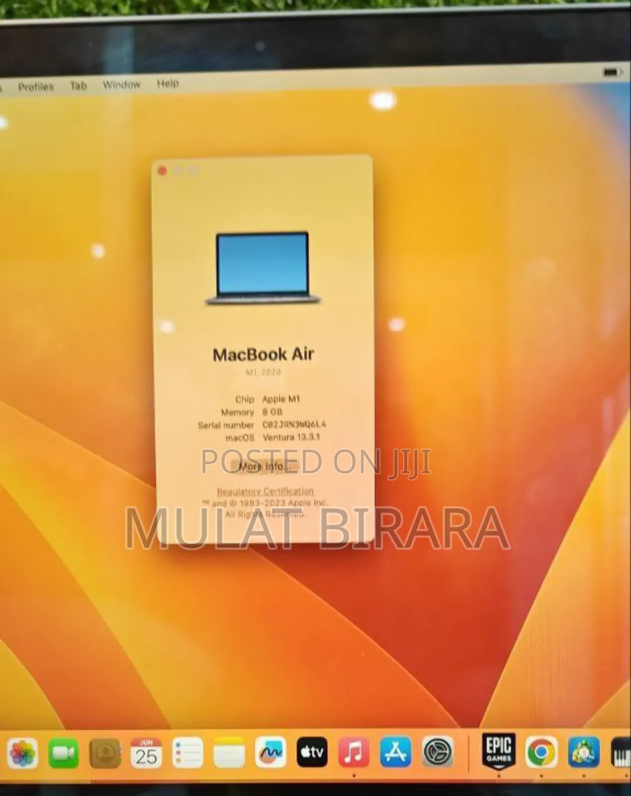 New Laptop Apple MacBook Air 2020 M1 8GB Apple M1 SSD 256GB