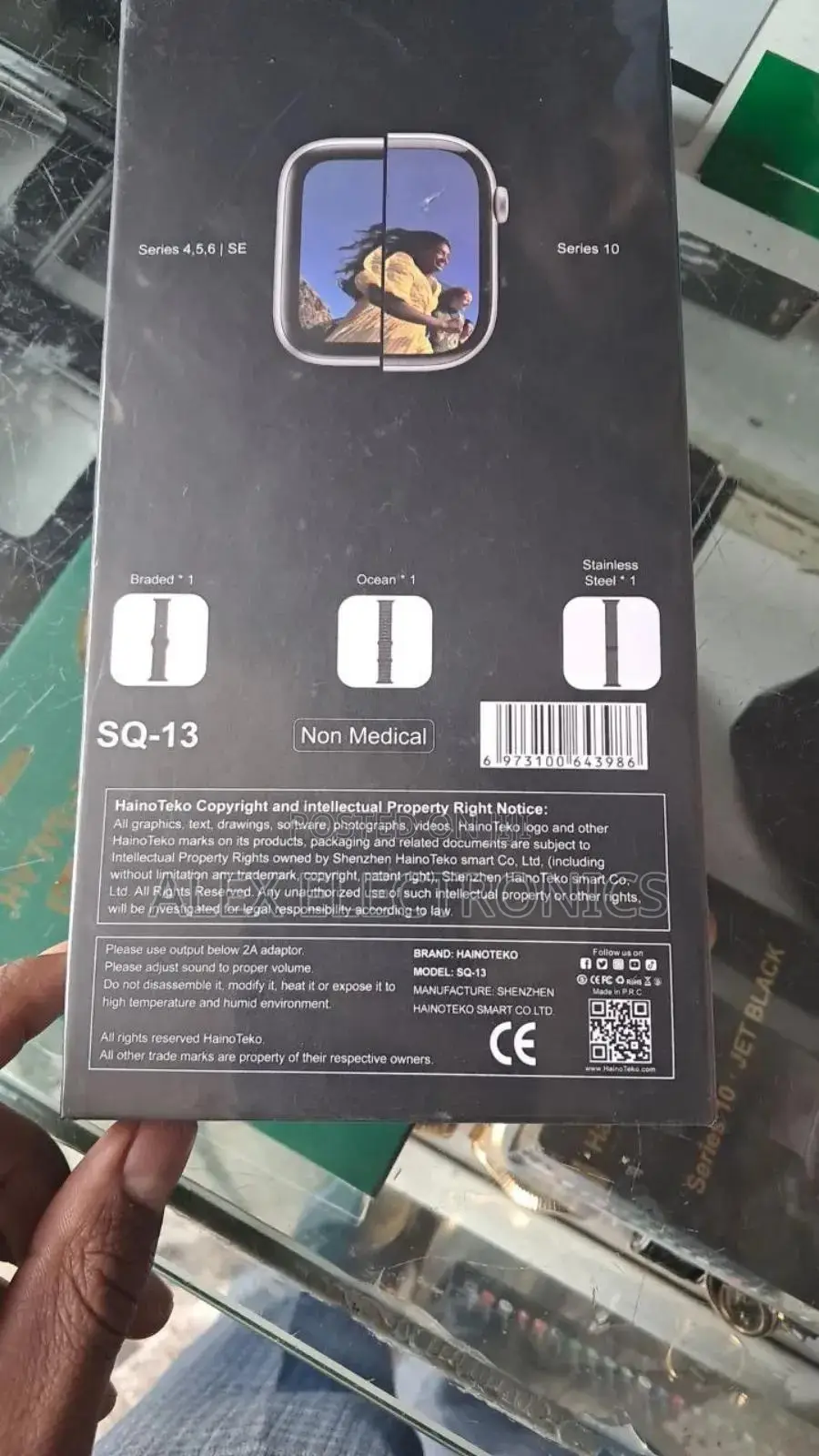 Haino Teko Sq-13 Smartwatch, Series 10, in Jet Black