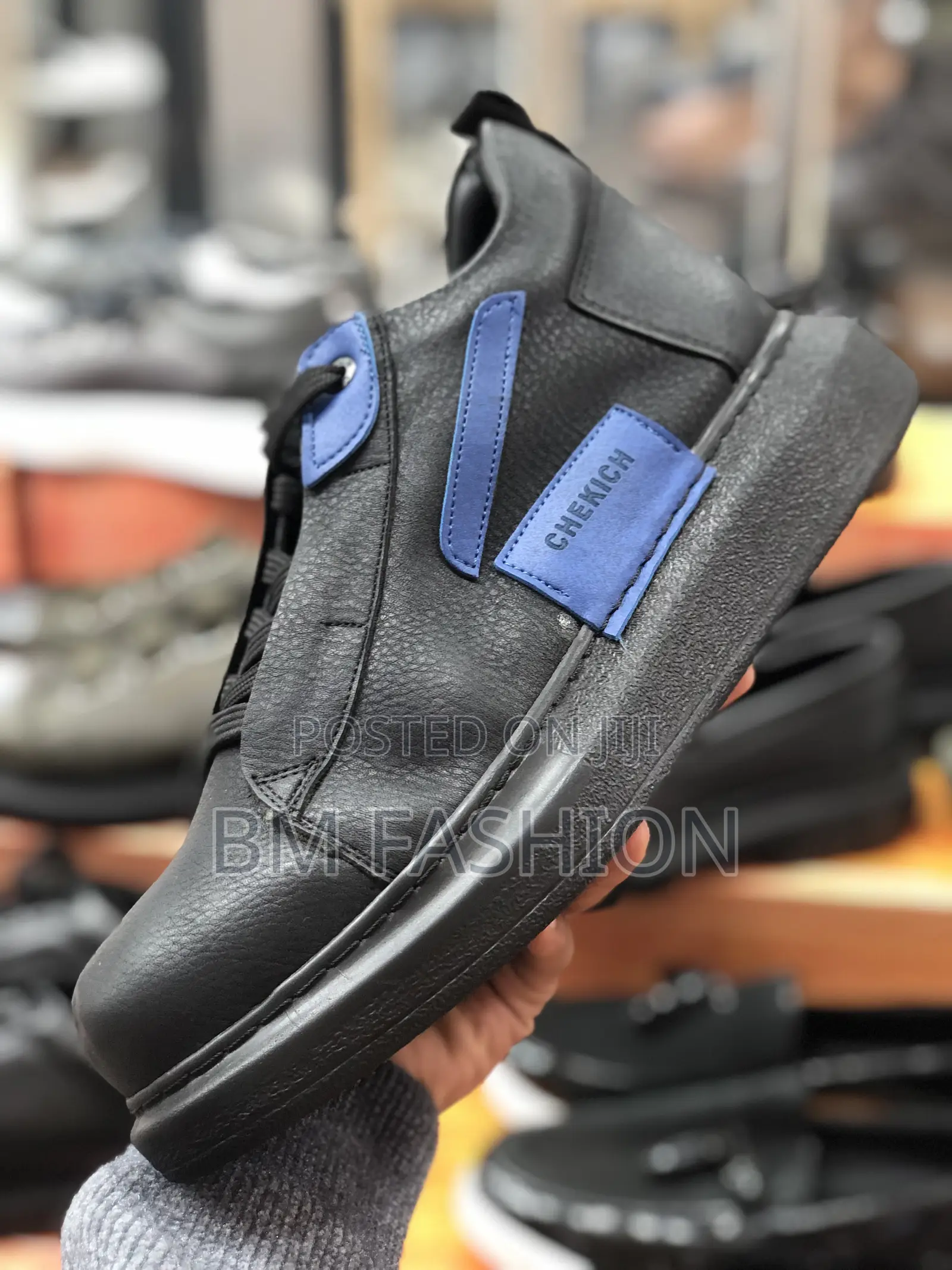 Chekich Men’S Sneaker Black Leather Classic