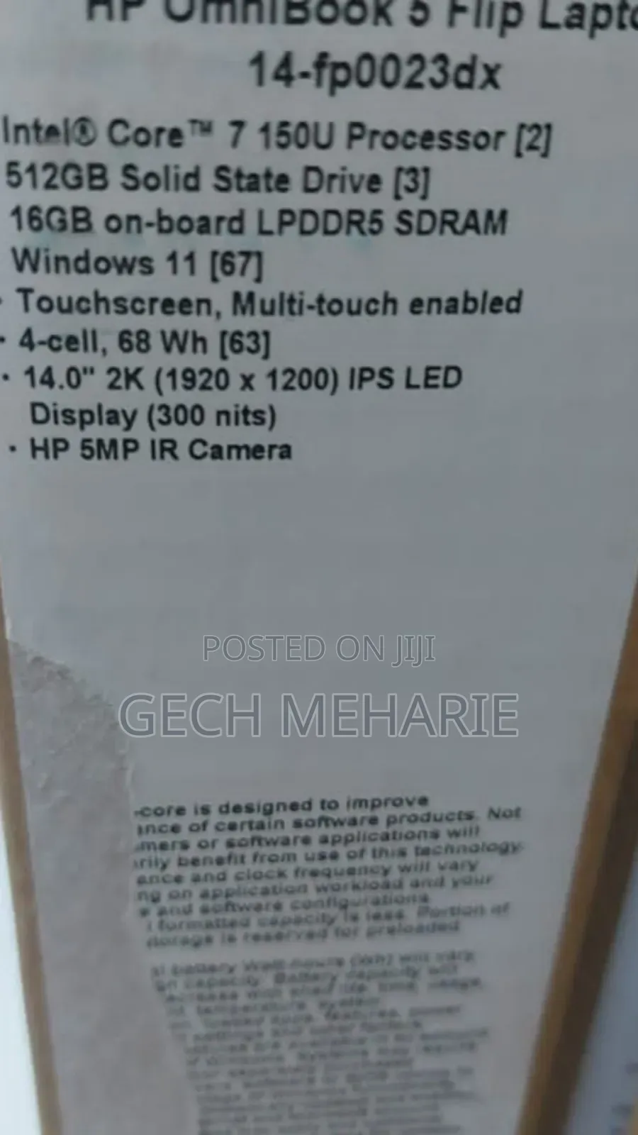 New HP OmniBook X Laptop 14-Fe0097nr 16GB Intel Core Ultra 7 SSD 512GB