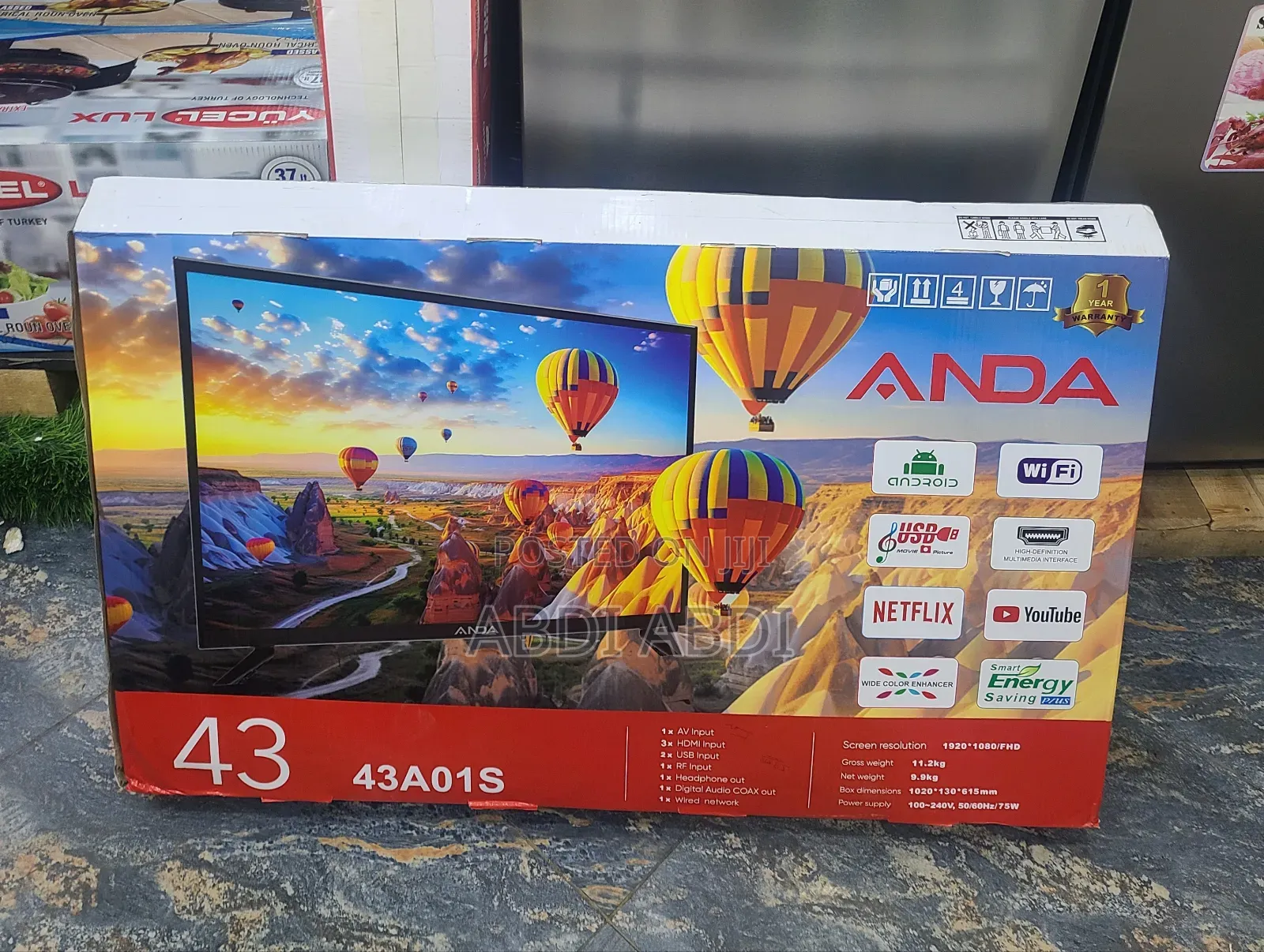 Anda Tv 43 Inch Smart Doubel Glass