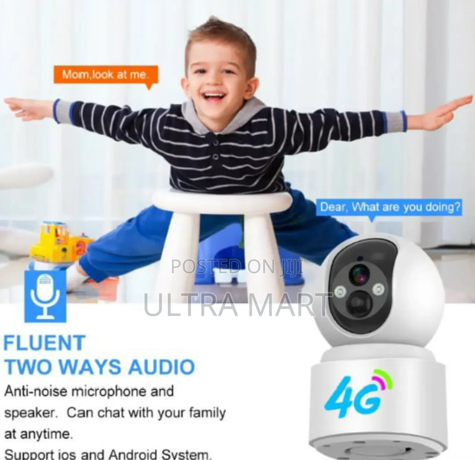 Battery 360° Sim Card Support Camera