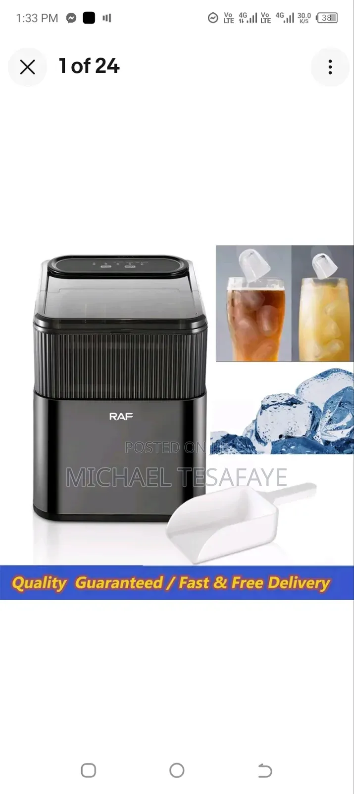 Automatic Countertop Ice Cube Maker Machine New