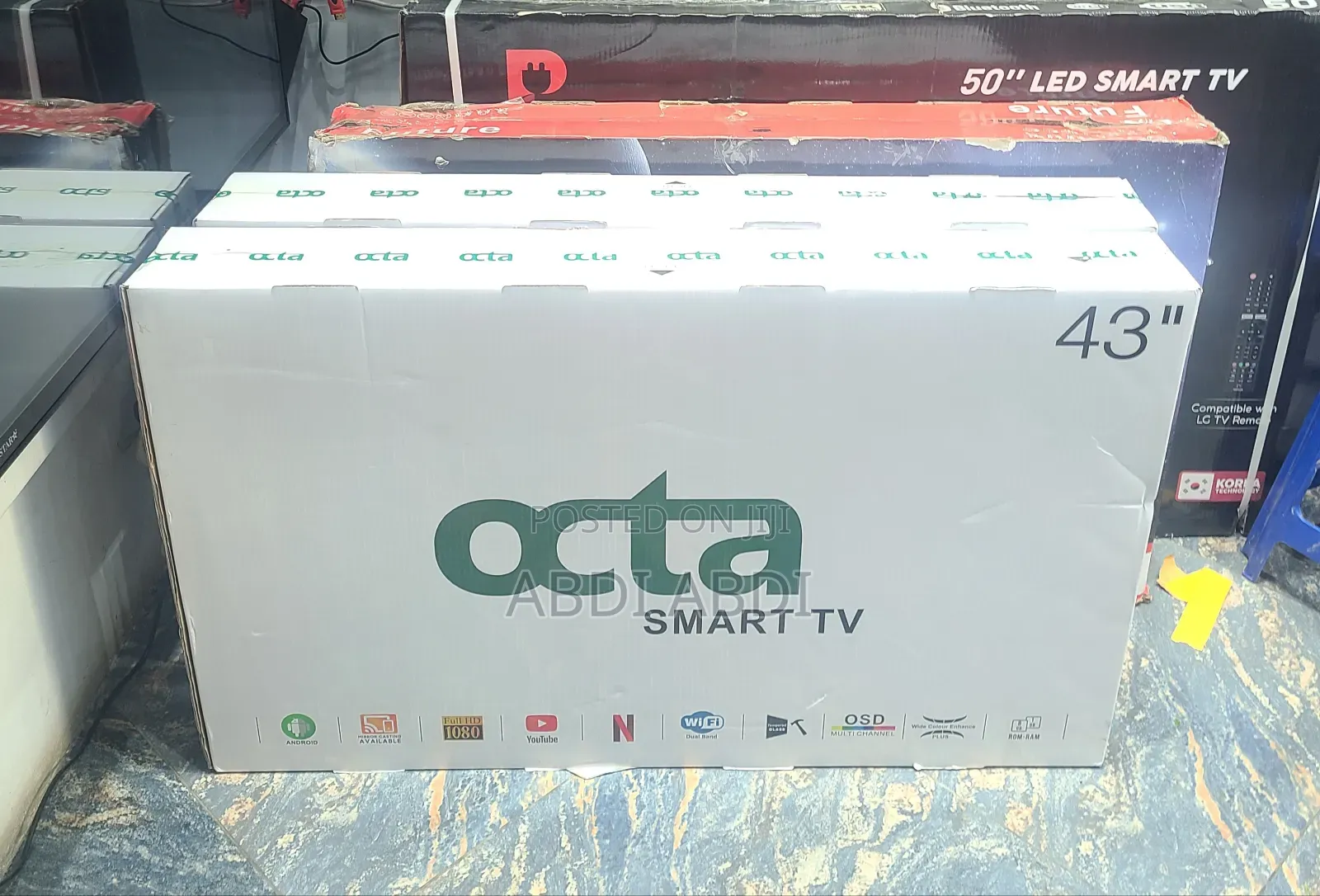 Octa Tv 43 Inch Smart Doubel Galass