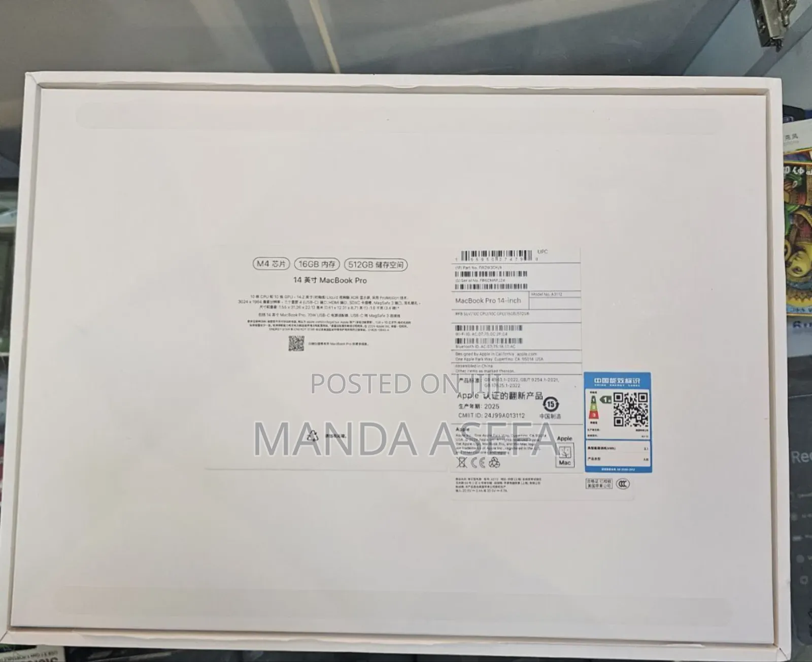 New Laptop Apple MacBook Pro 16GB Apple M4 SSD 512GB