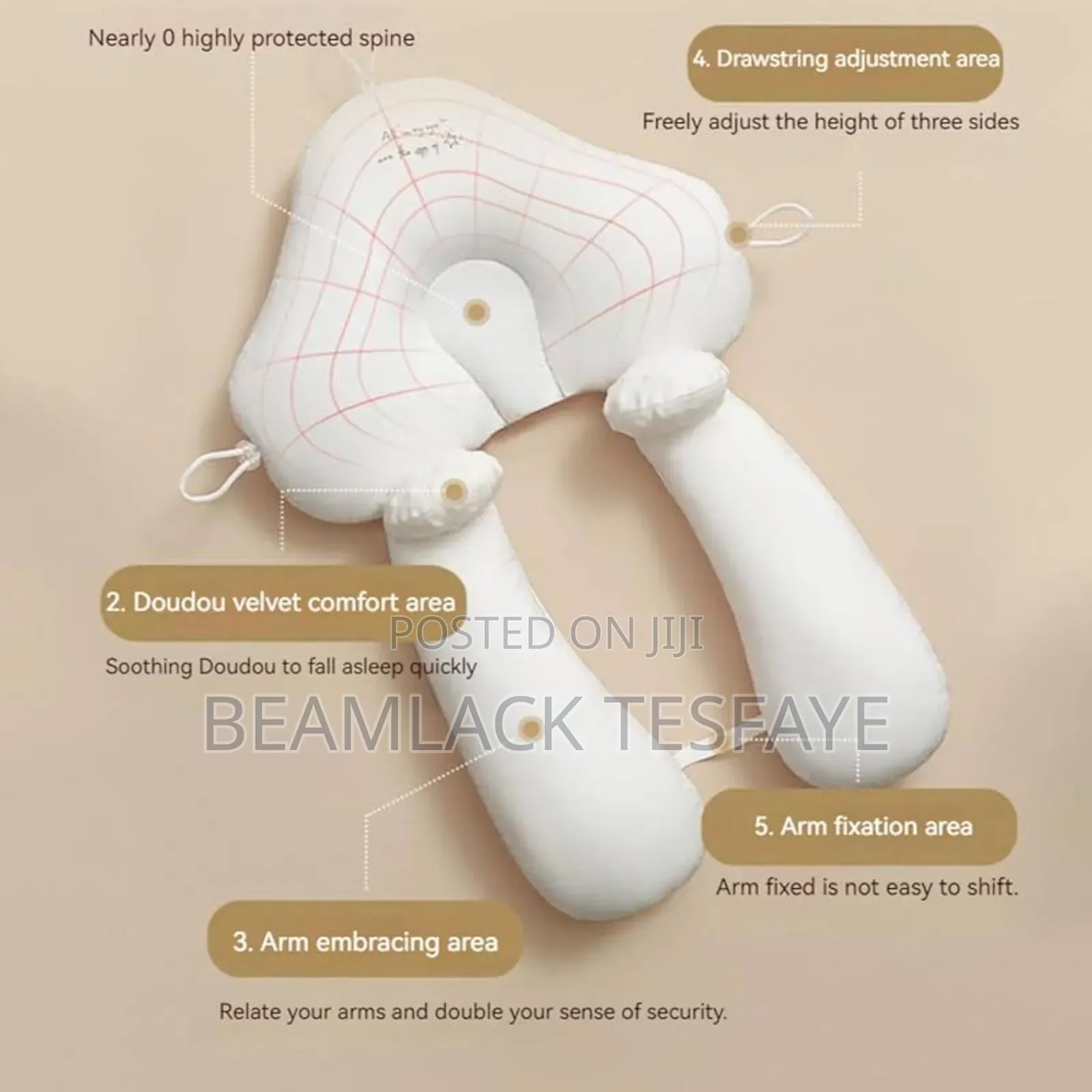 Baby Head Shaping Pillow With Body Positioner Cloud Shaped