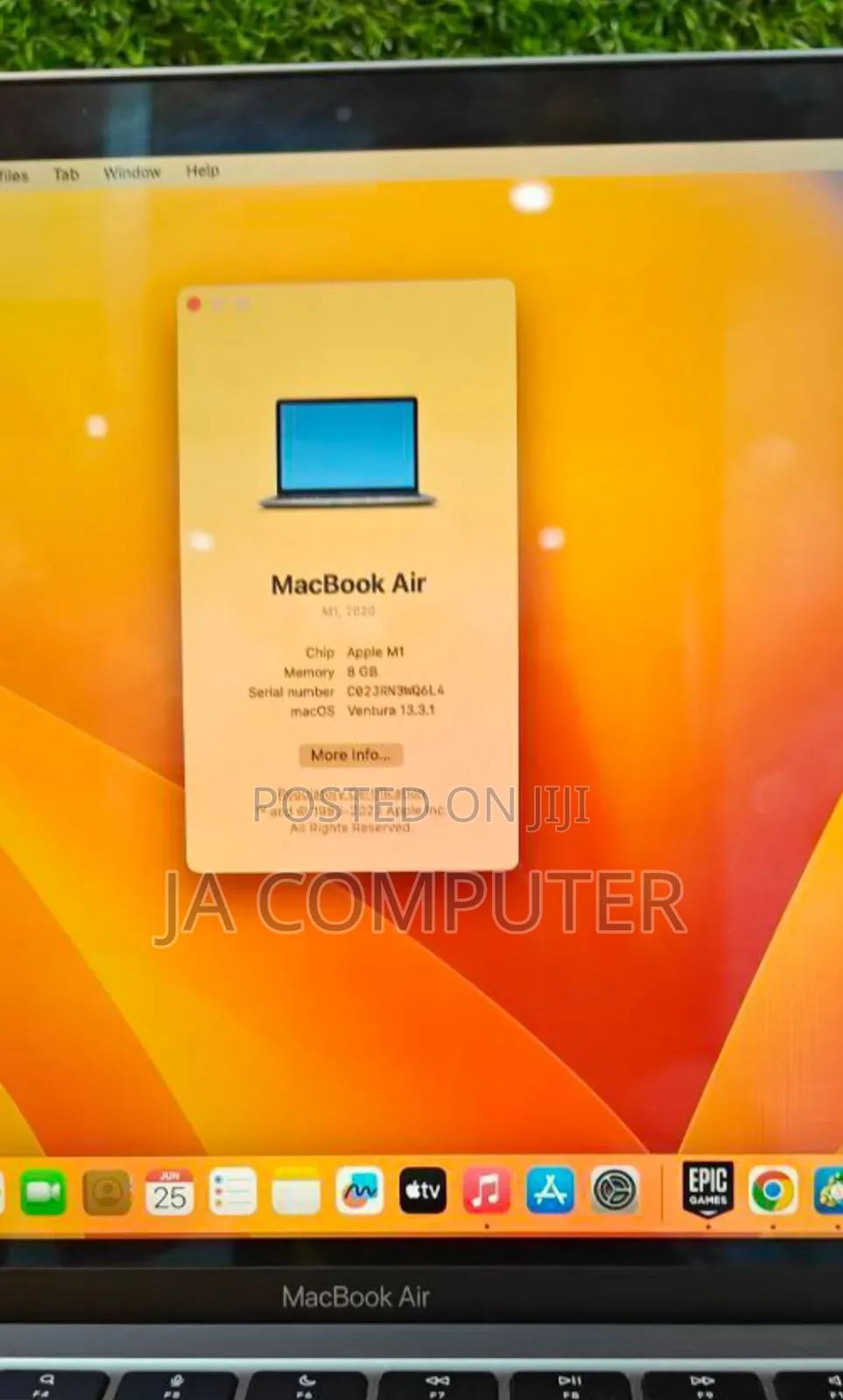 New Laptop Apple MacBook Air 2020 M1 8GB Apple M1 SSD 256GB