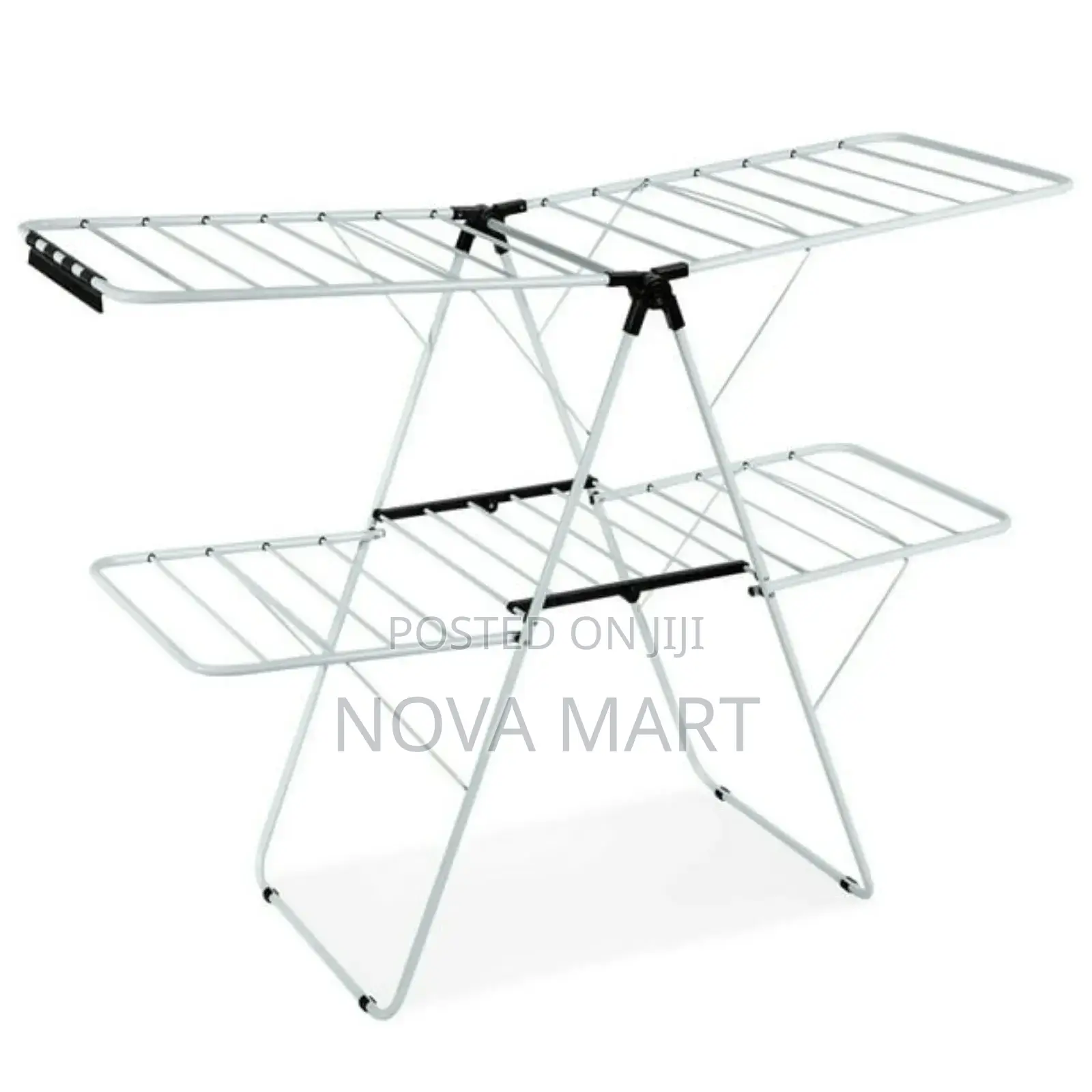 Gymax 2-Level Metal Foldable Airer Clothes Rack